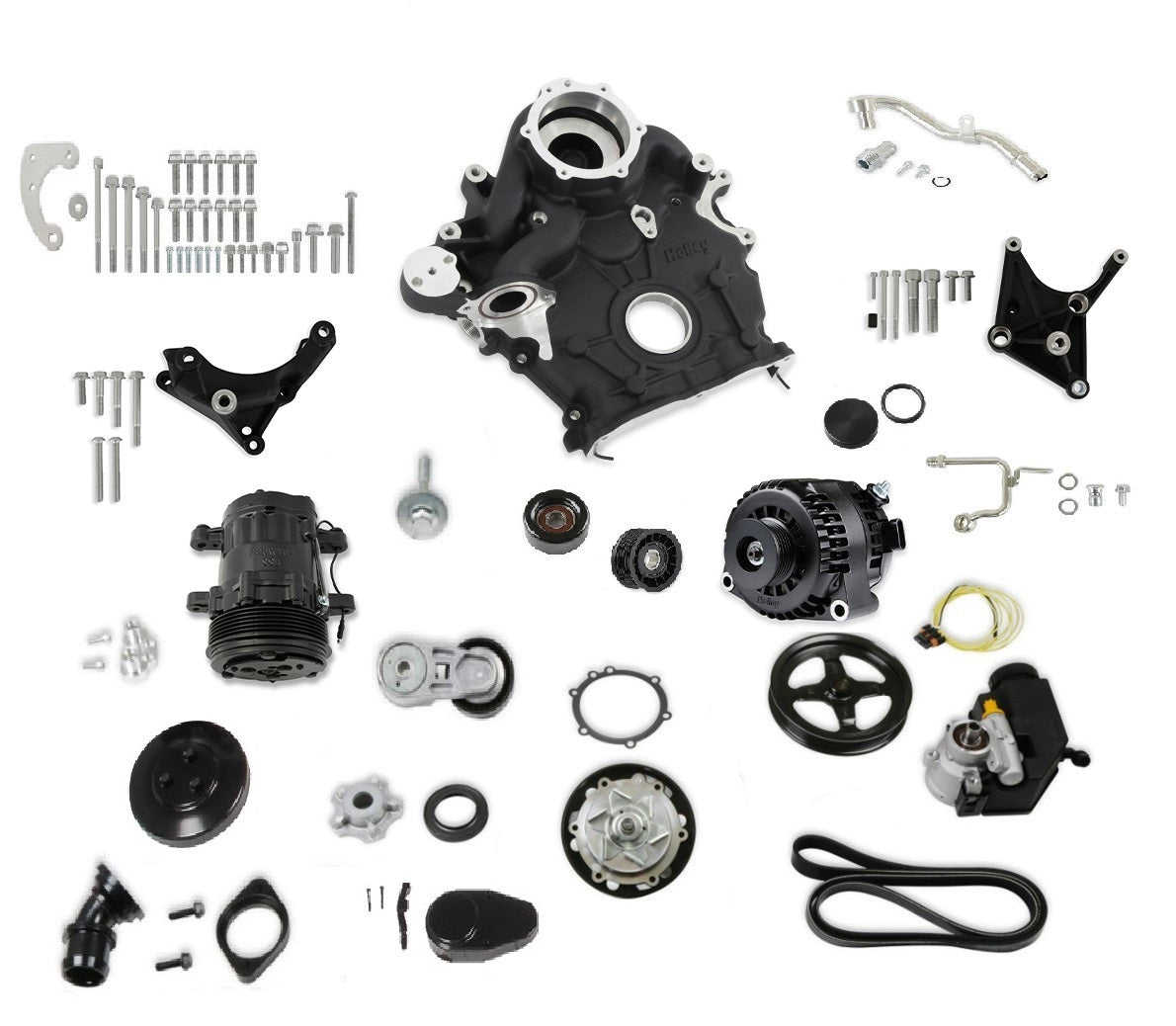 Holley 20-310BK High-Mount Complete Accesory Drive System Kit Holley 20-310BK