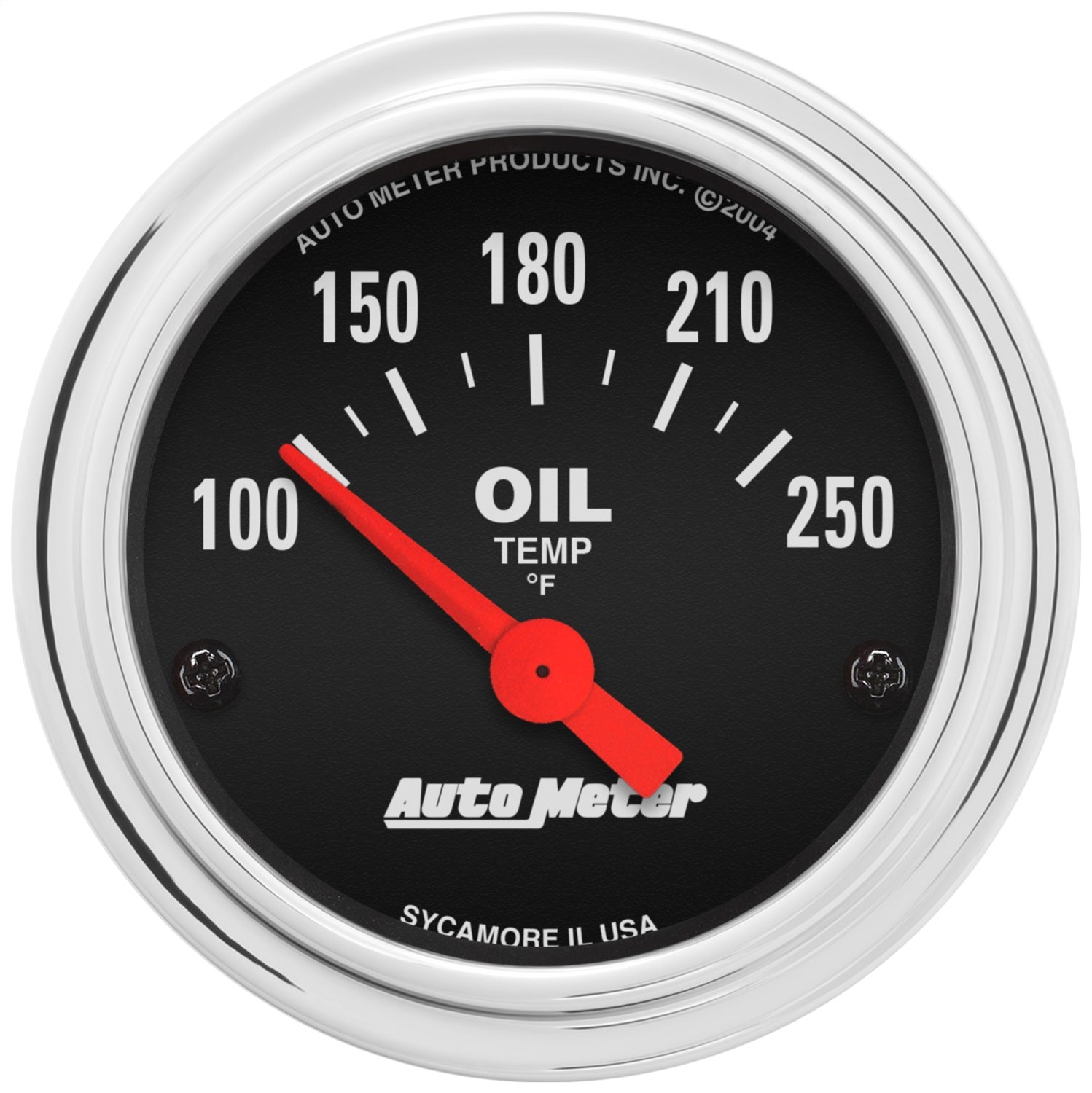 AutoMeter 2542 GAUGE; OIL TEMP; 2 1/16in.; 100-250deg.F; ELECTRIC; TRADITIONAL CHROME AutoMeter 2542