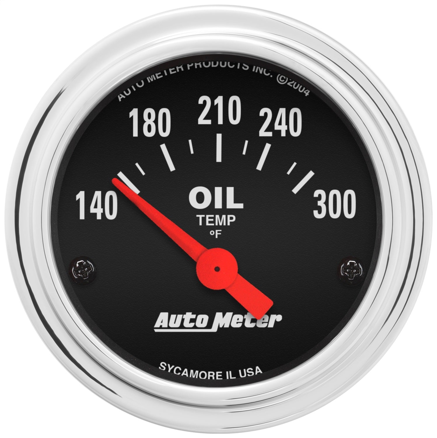 AutoMeter 2543 GAUGE; OIL TEMP; 2 1/16in.; 140-300deg.F; ELECTRIC; TRADITIONAL CHROME AutoMeter 2543
