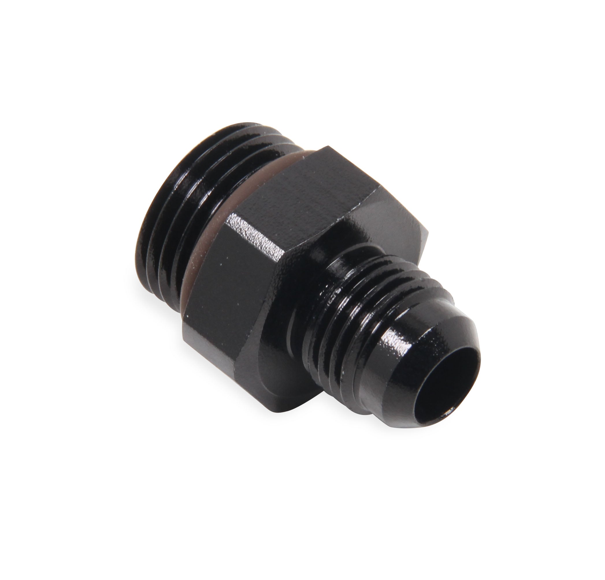 Holley 26-157 Fuel Line Adapter; -6AN To -8AN O-Ring; Black Finish; Holley 26-157