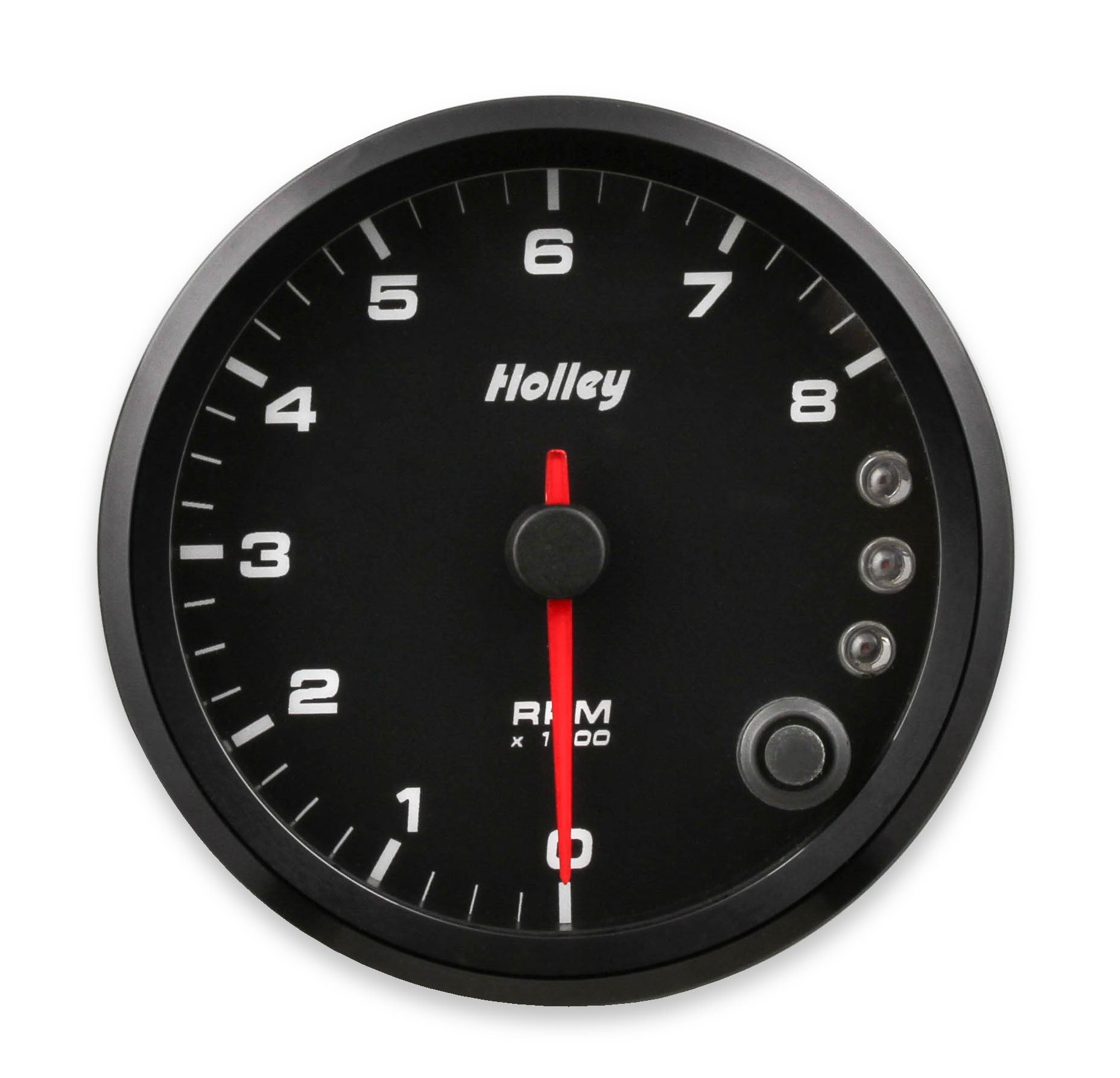 Black 3-3/8" Tachometer 0-8K Standalone w/ Internal Shiftlight-Holley logo