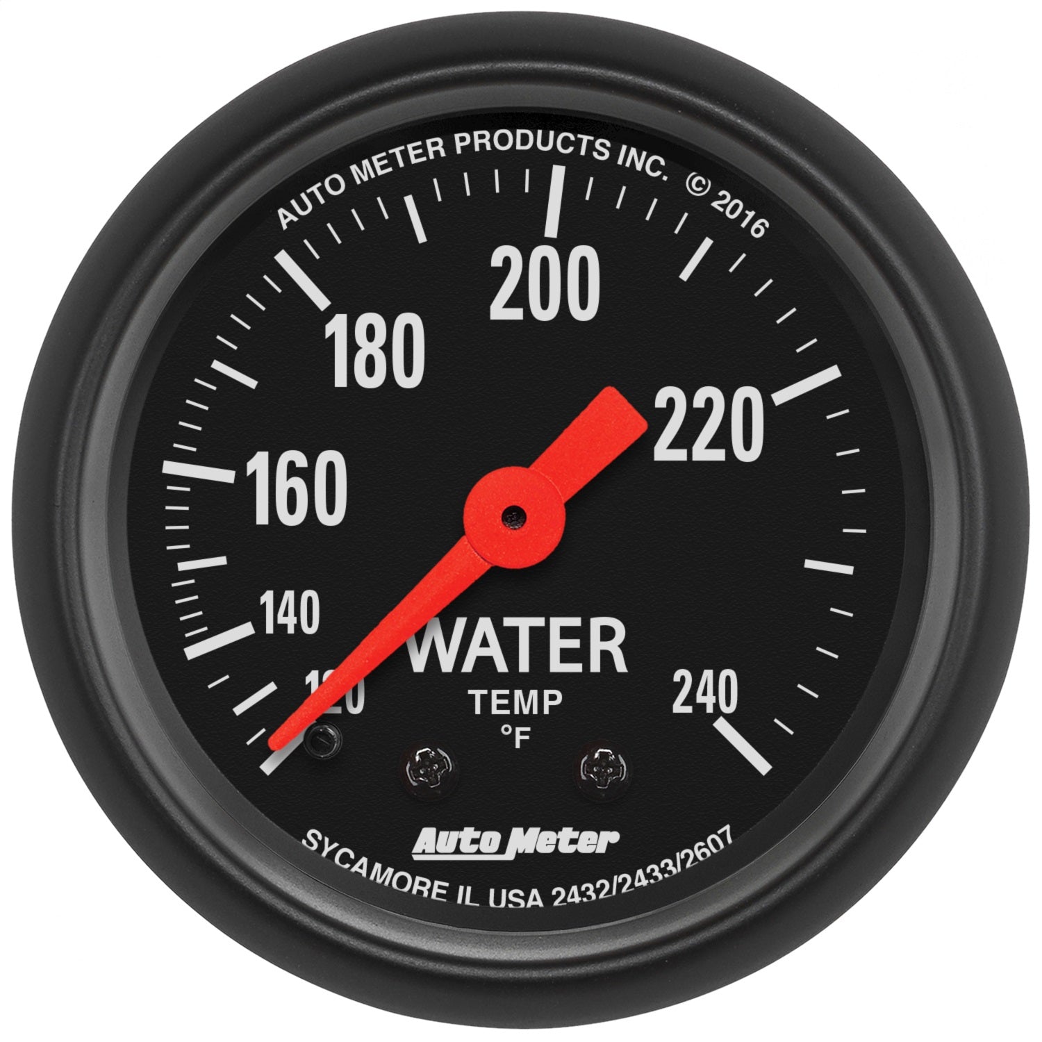 AutoMeter 2607 GAUGE; WATER TEMP; 2 1/16in.; 120-240deg.F; MECHANICAL; Z-SERIES AutoMeter 2607