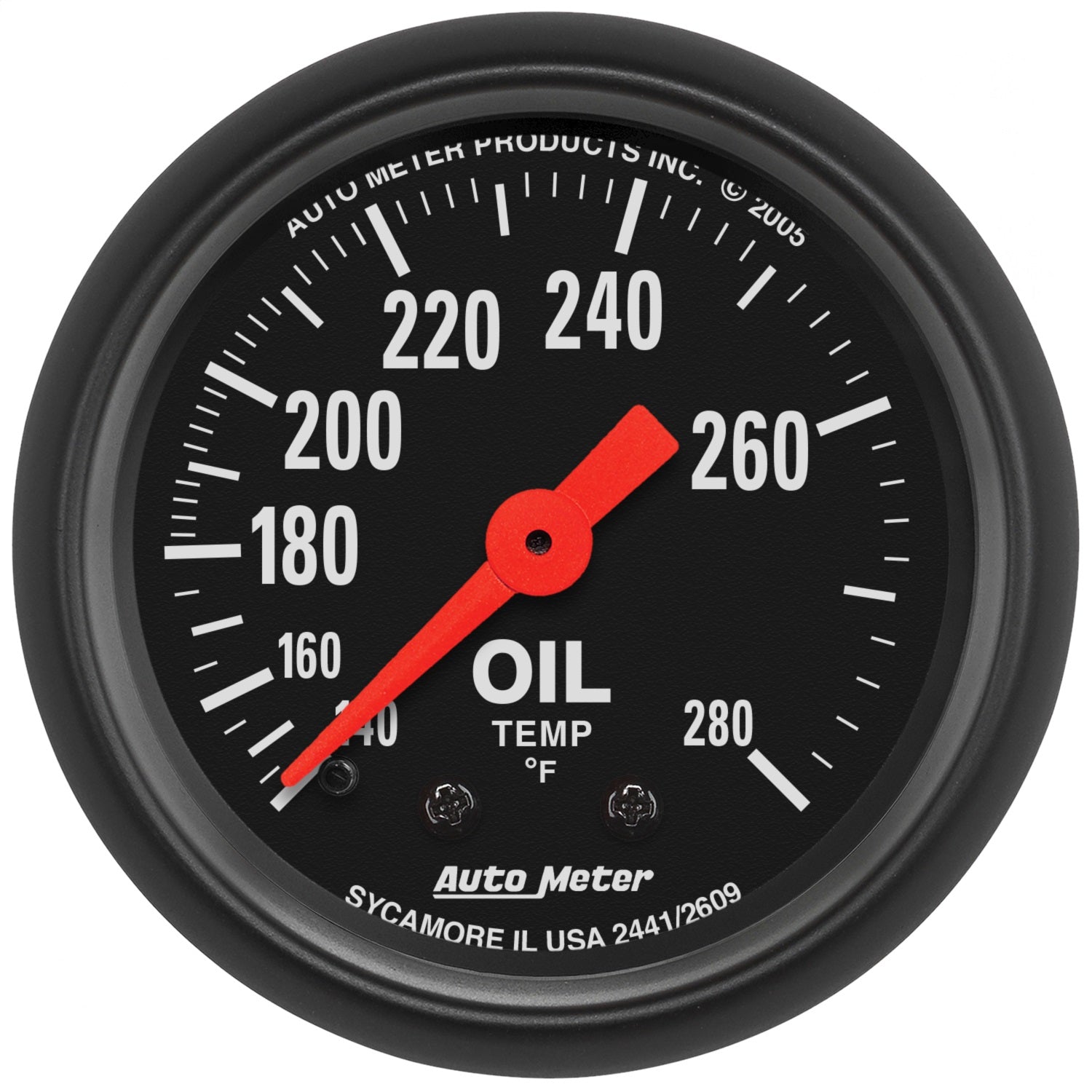AutoMeter 2609 GAUGE; OIL TEMP; 2 1/16in.; 140-280deg.F; MECHANICAL; Z-SERIES AutoMeter 2609