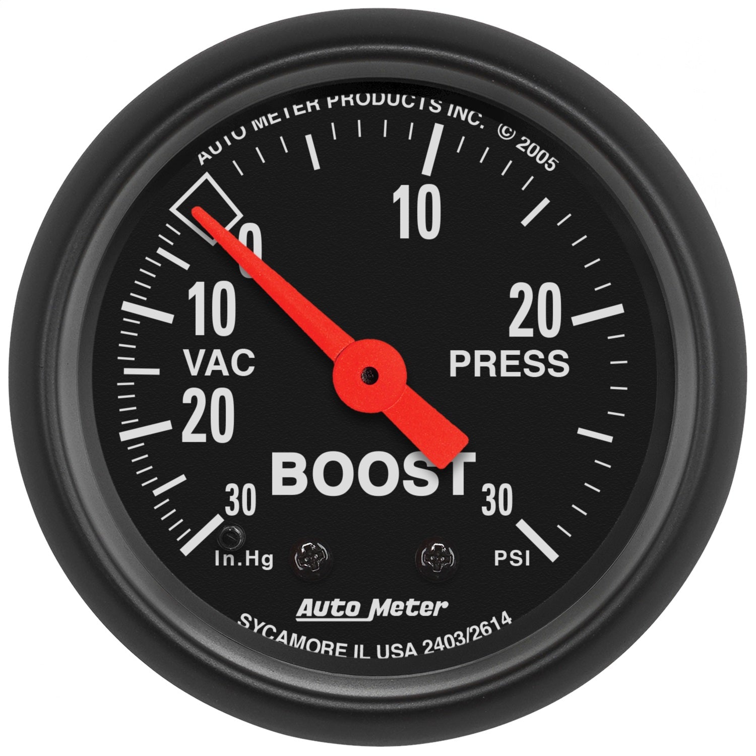 AutoMeter 2614 GAUGE; VAC/BOOST; 2 1/16in.; 30INHG-30PSI; MECHANICAL; Z-SERIES AutoMeter 2614