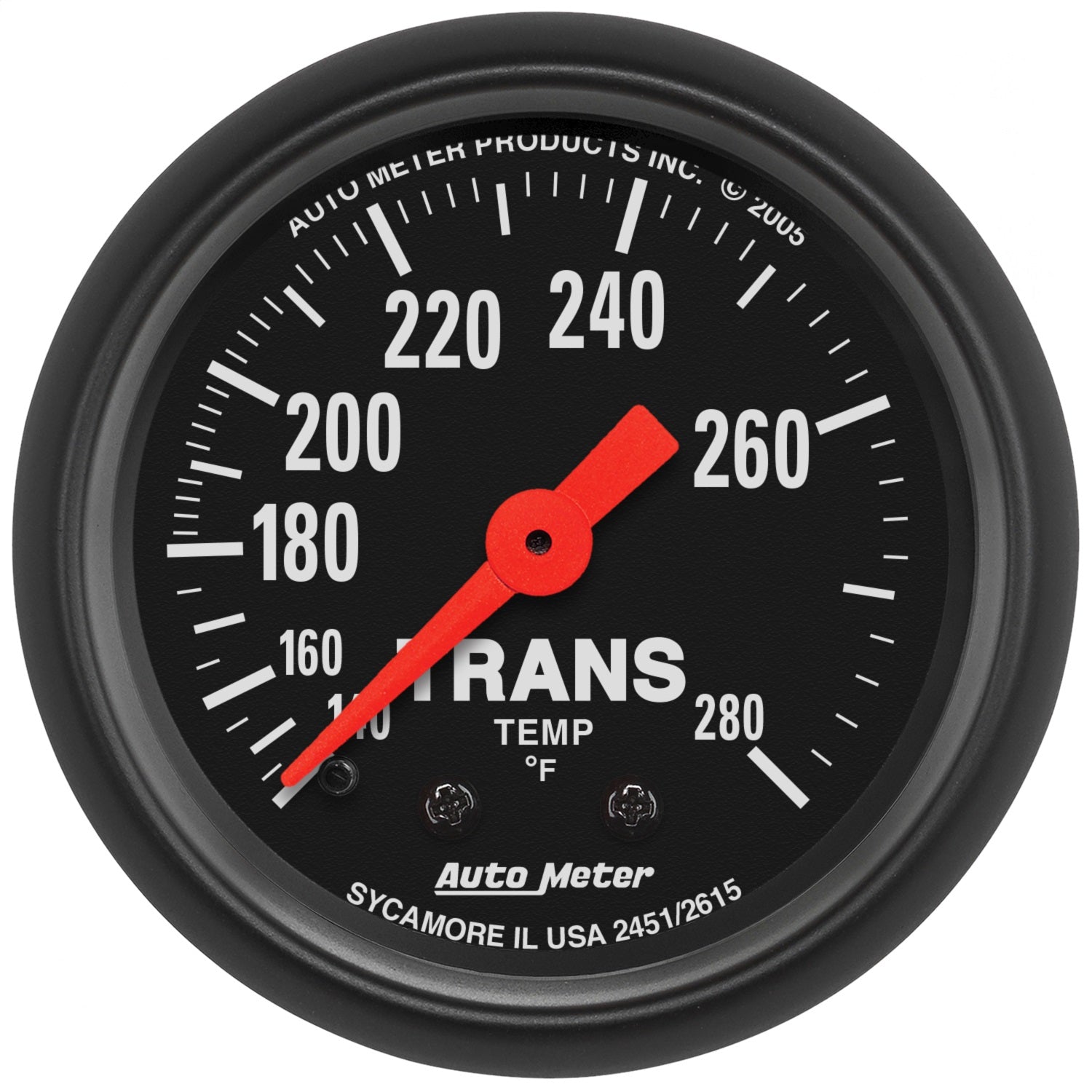 AutoMeter 2615 GAUGE; TRANSMISSION TEMP; 2 1/16in.; 140-280deg.F; MECHANICAL; 8FT.; Z-SERIES AutoMeter 2615