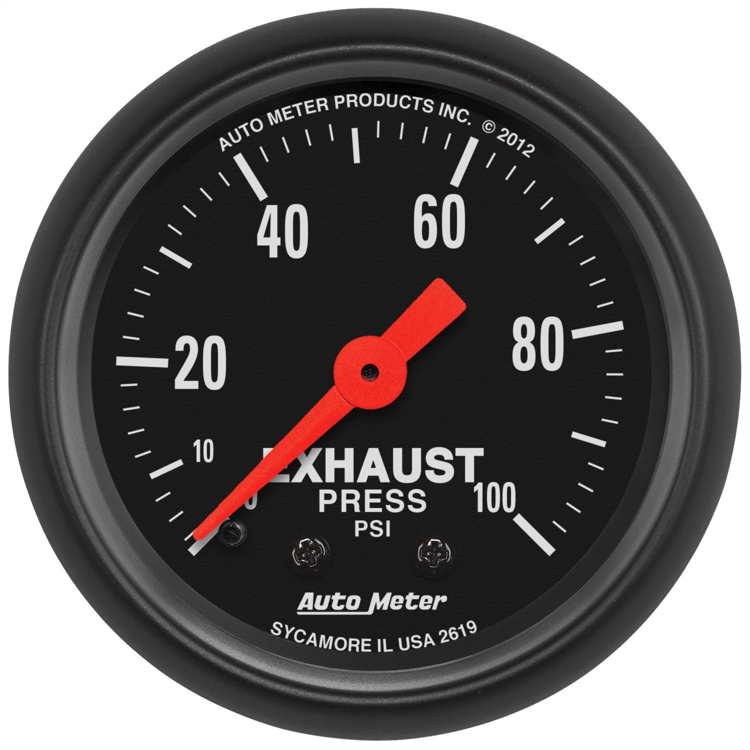 AutoMeter 2619 GAUGE; EXHAUST PRESS; 2 1/16in.; 100PSI; MECHANICAL; Z-SERIES AutoMeter 2619