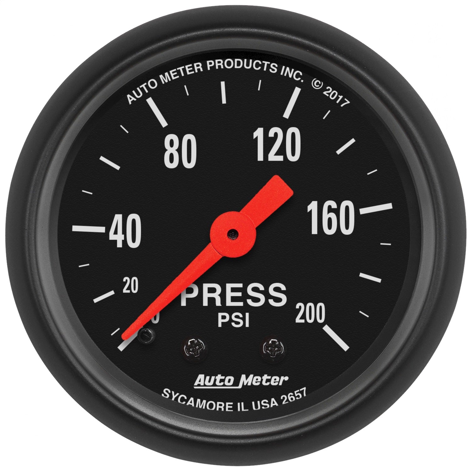 AutoMeter 2657 GAUGE; PRESSURE; 2 1/16in.; 200PSI; MECHANICAL; Z-SERIES AutoMeter 2657