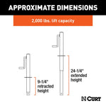 CURT 28204 A-Frame Jack with Side Handle (2,000 lbs, 14-1/2" Travel) - view 3