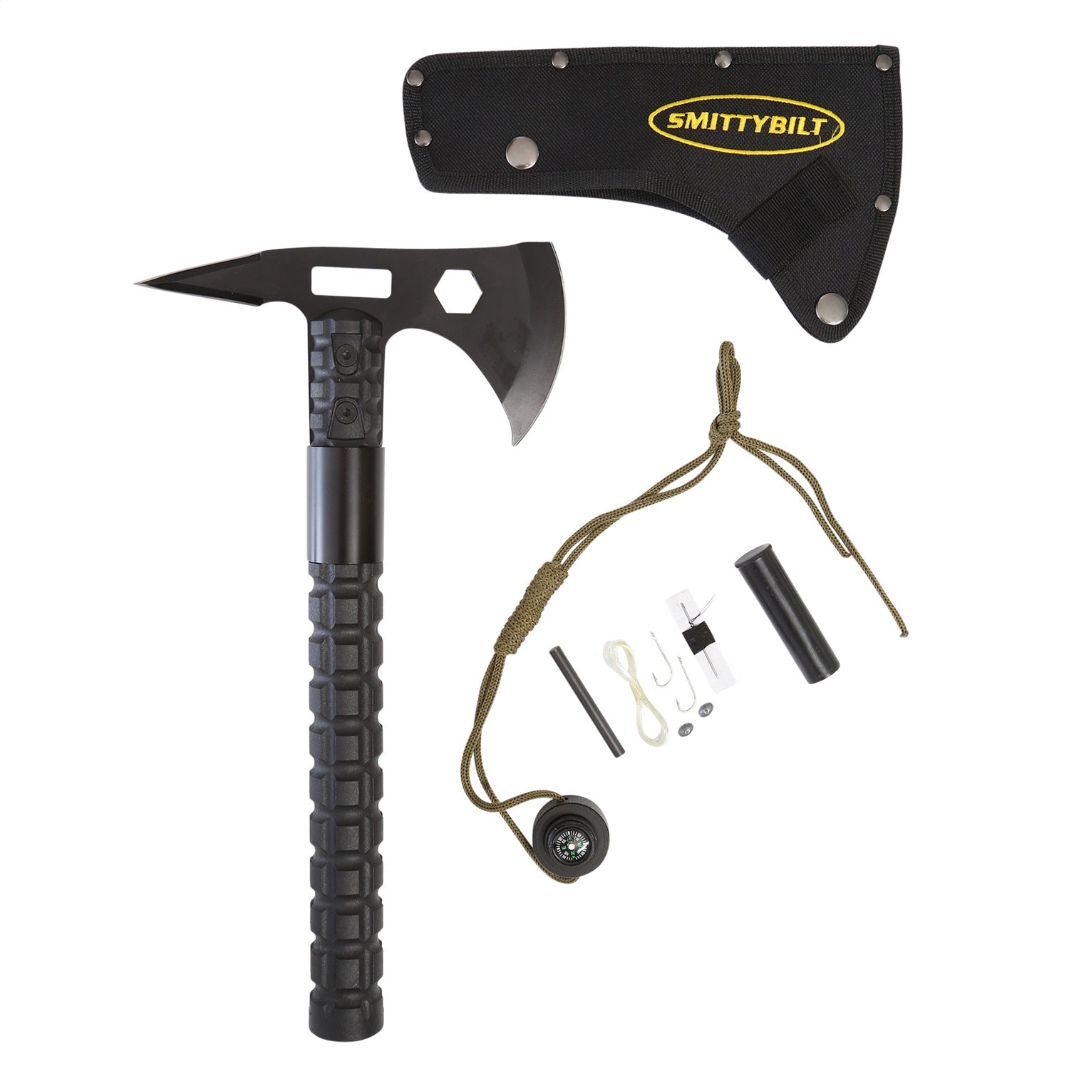Trail Axe; w/Blade Sheath; 4 x 7.5 in.; Stainless Steel; Smittybilt 2828