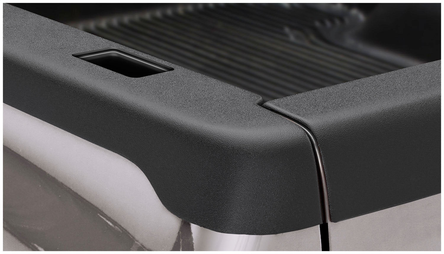 Bushwacker 28508 Ultimate SmoothBack™ Bed Rail Cap; OE Matte Black; w/Stake Pocket; Bushwacker 28508