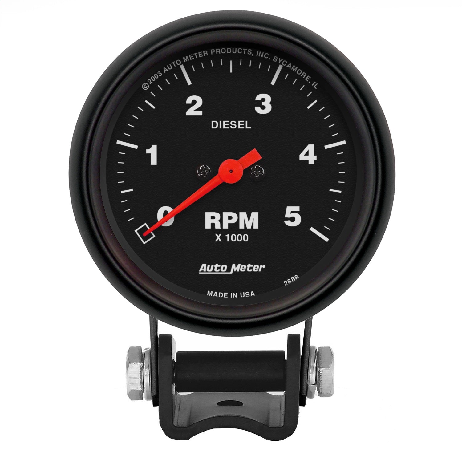 AutoMeter 2888 GAUGE; TACHOMETER; 2 5/8in.; 5K RPM DIESEL; PEDESTAL; Z-SERIES AutoMeter 2888