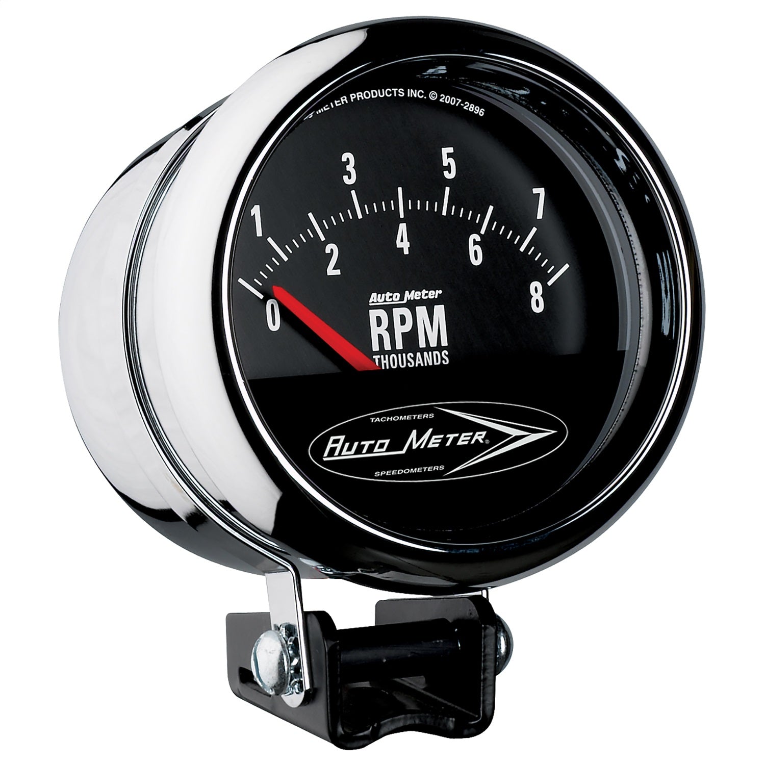 AutoMeter 2897 GAUGE; TACH; 3 3/4in.; 8K RPM; PEDESTAL W/RETRO SHORT SWEEP; TRADITIONAL CHROME AutoMeter 2897