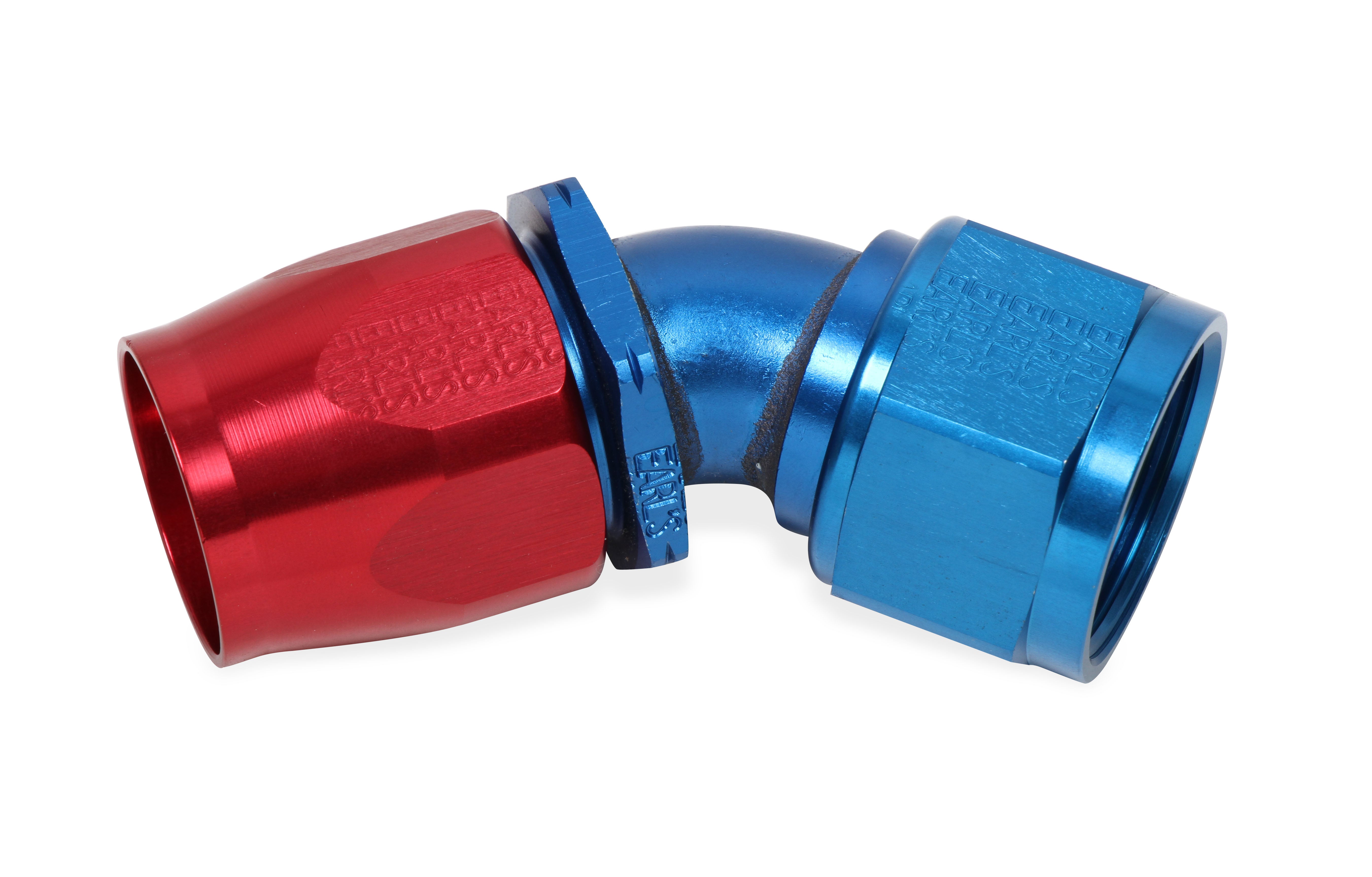 Earls 45 Degree Auto-Fit Hose End AN -16 - Red/Blue