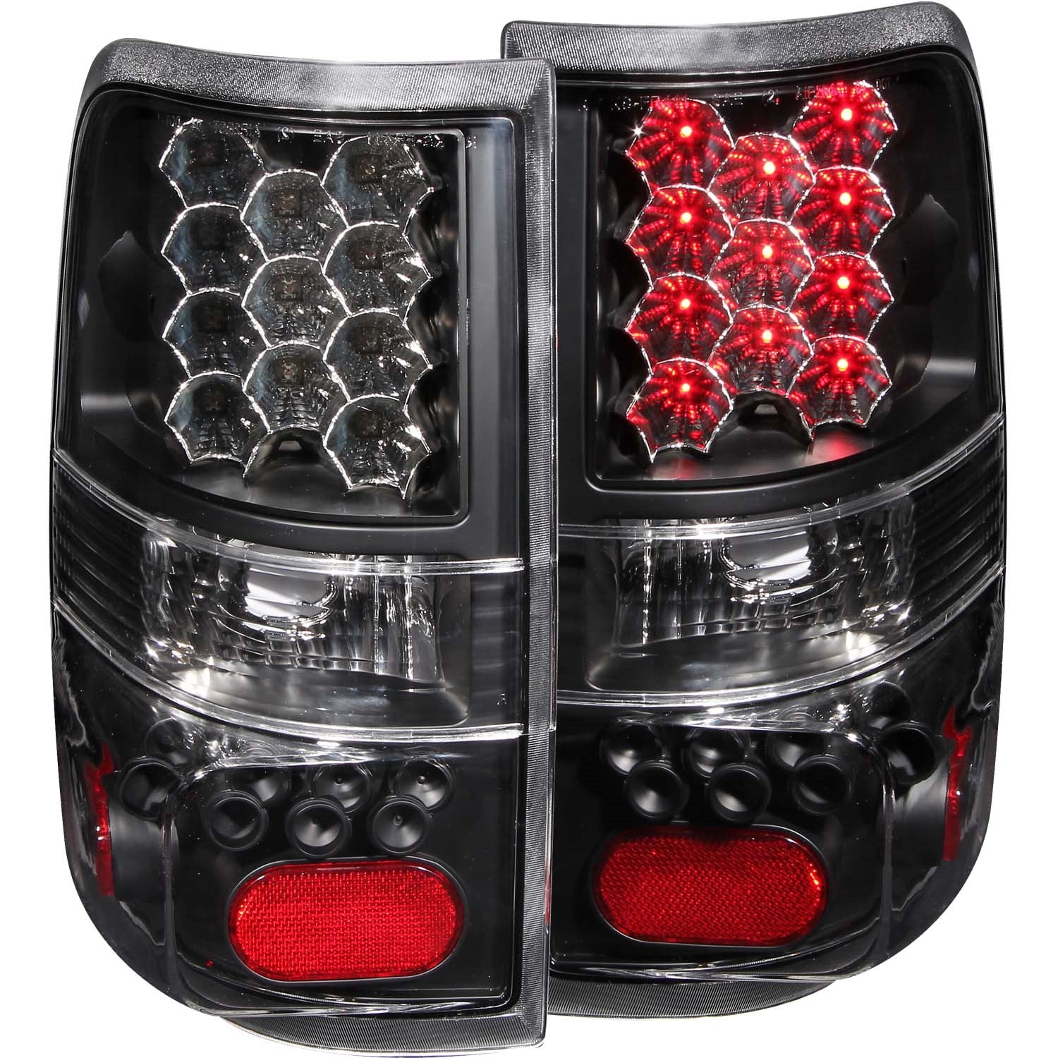 ANZO USA 311024 LED Tail Light Assembly; LED; Clear Lens; Black Housing; Pair; ANZO USA 311024