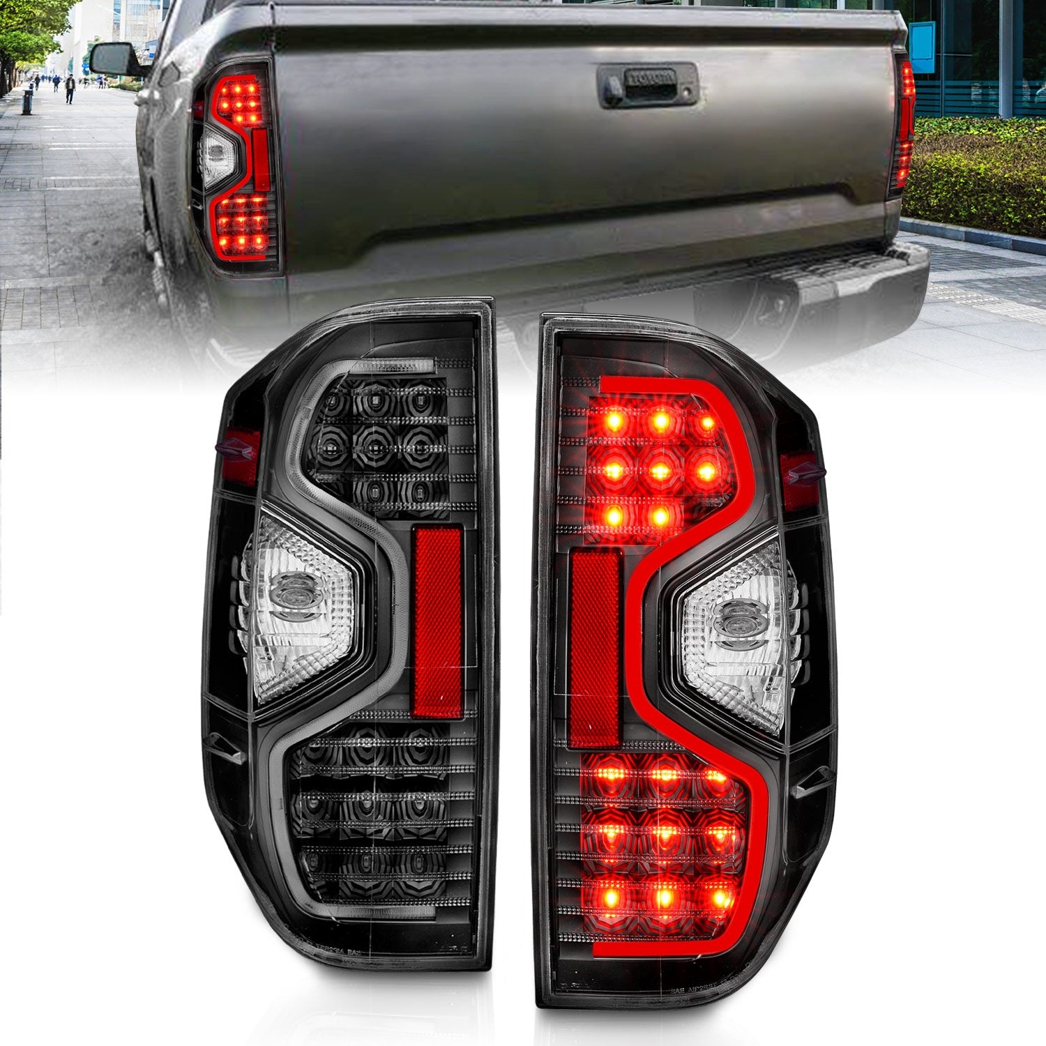 ANZO USA 311233 Tail Light Assembly; LED; Clear Lens; Black Housing; Pair; ANZO USA 311233