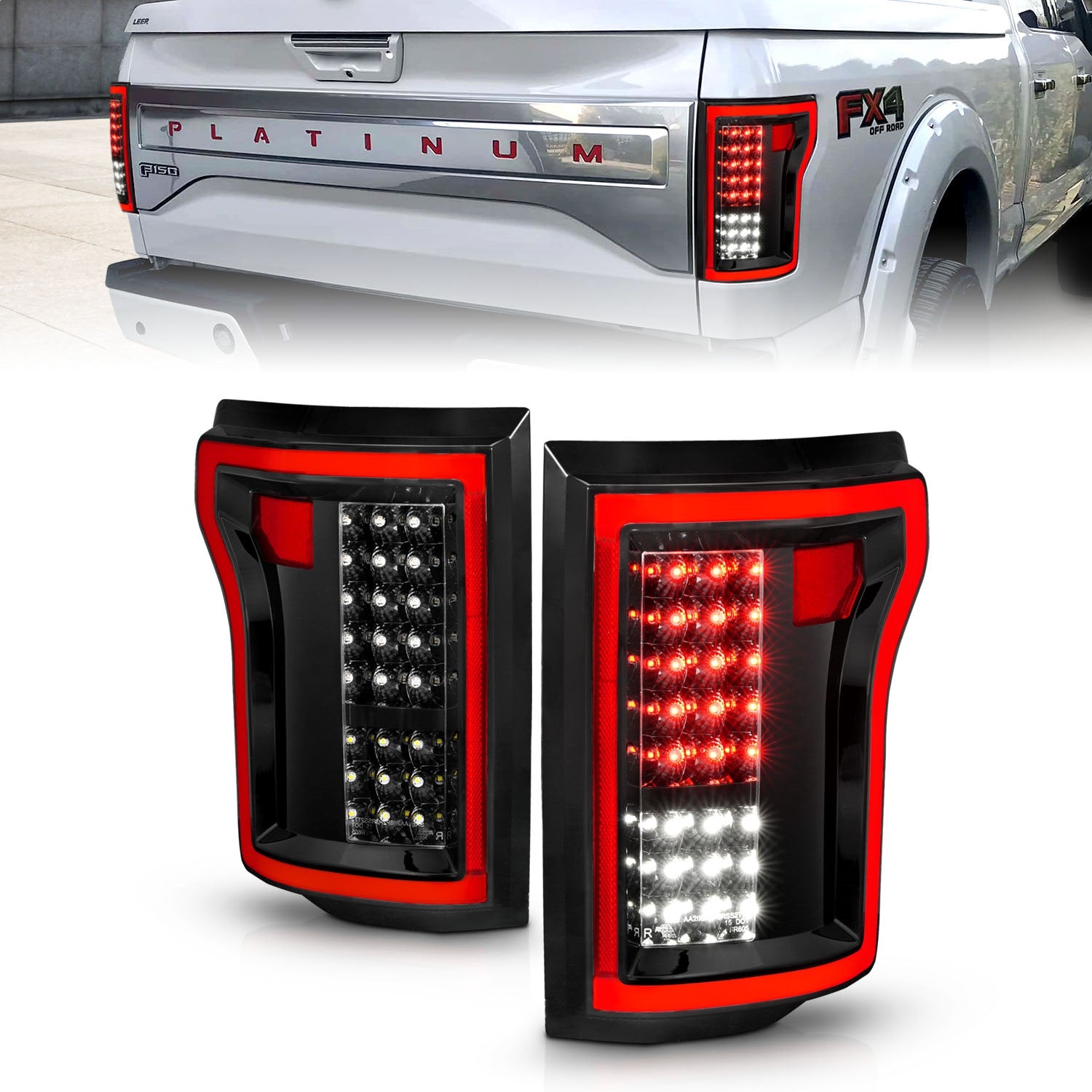 ANZO USA 311261 LED Tail Light Assembly; LED; Clear Lens; Black Housing; Pair; ANZO USA 311261