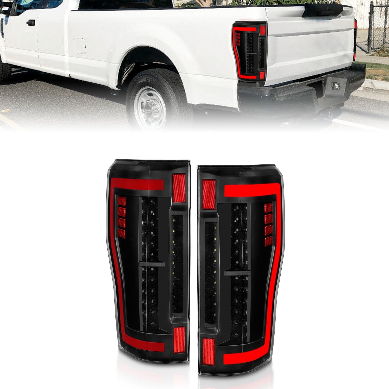 ANZO USA 311287 LED Tail Light Assembly; LED; Red/Clear Lens; Pair; ANZO USA 311287