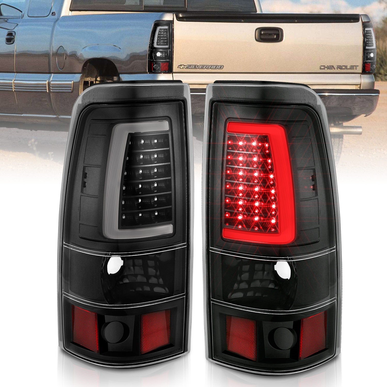 ANZO USA 311330 LED Tail Light Assembly; LED; Clear Lens; Black; Pair; ANZO USA 311330