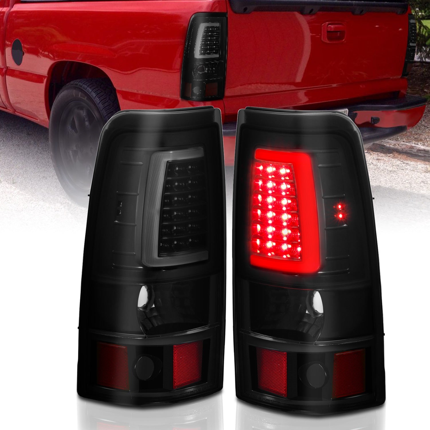 ANZO USA 311331 LED Tail Light Assembly; LED; Smoke Lens; Black; Pair; ANZO USA 311331