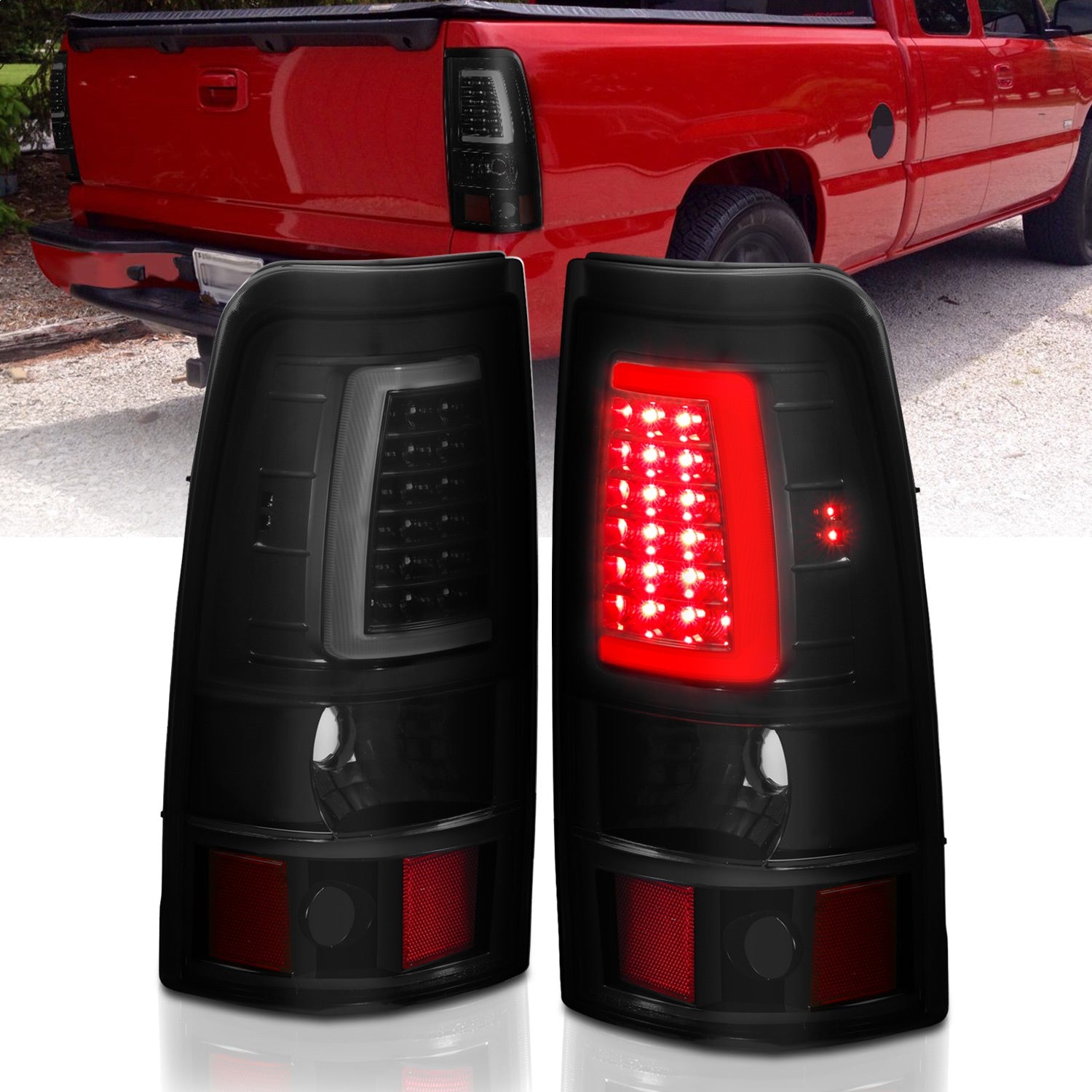 ANZO USA 311334 LED Tail Light Assembly; LED; Smoke Lens; Black; Pair; ANZO USA 311334