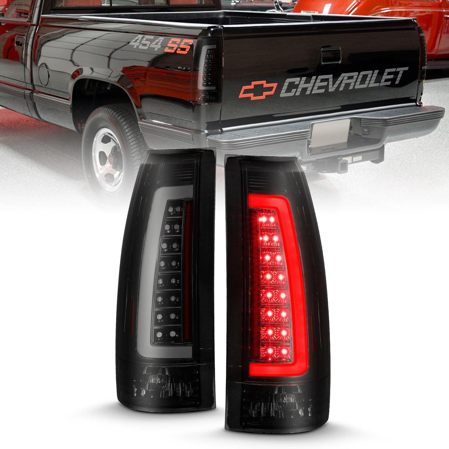ANZO USA 311345 LED Tail Light Assembly; LED; Smoke Lens; Black Housing; Pair; ANZO USA 311345