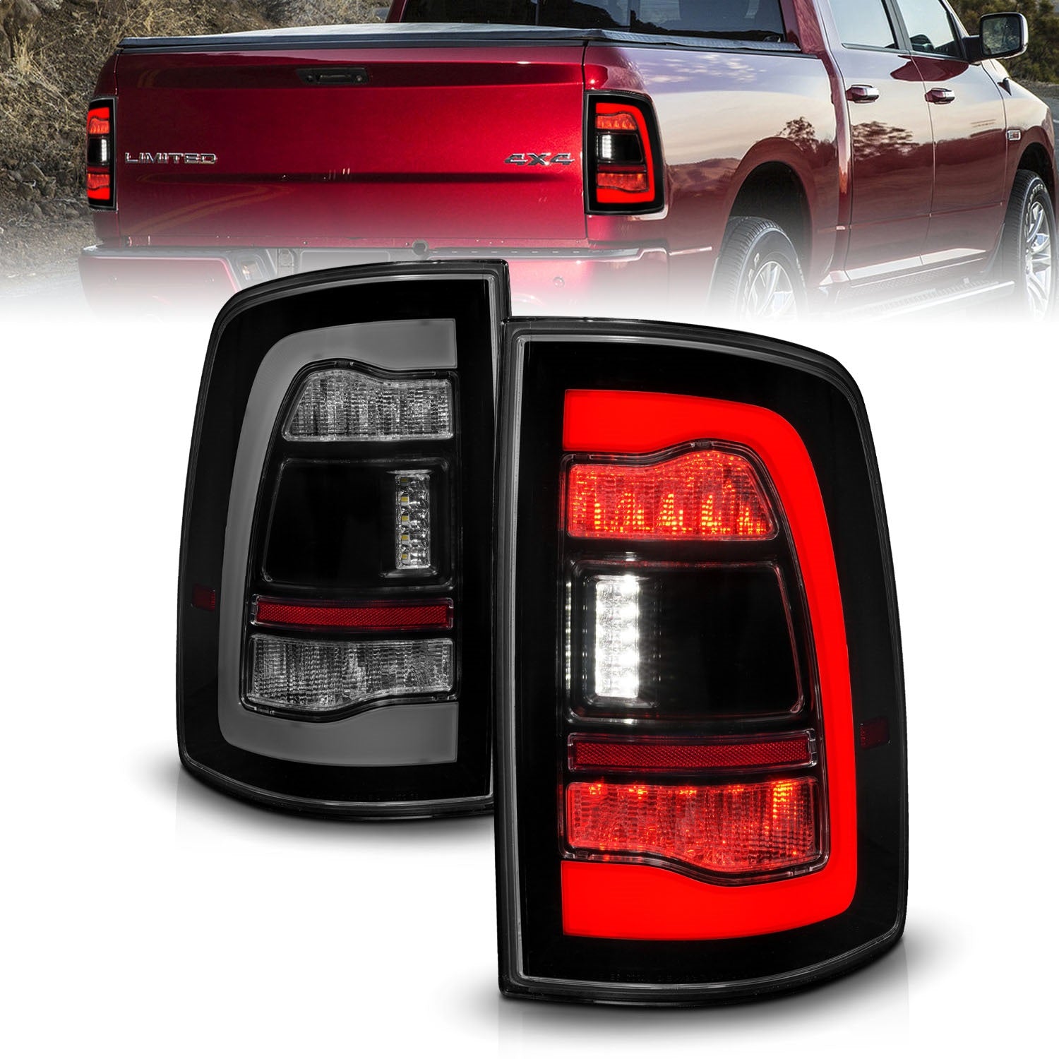 ANZO USA 311470 LED Tail Light Assembly; LED; Smoke Lens; Black Housing; w/Sequential; Pair; ANZO USA 311470