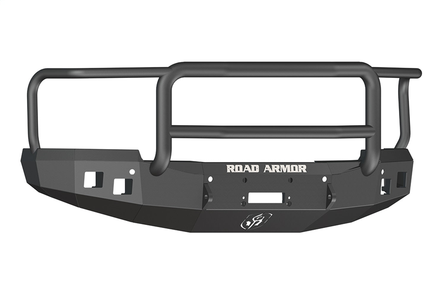 Road Armor 314R5B Stealth Winch Front Bumper; Lonestar Guard; Satin Black; Square Fog Light Holes; Road Armor 314R5B