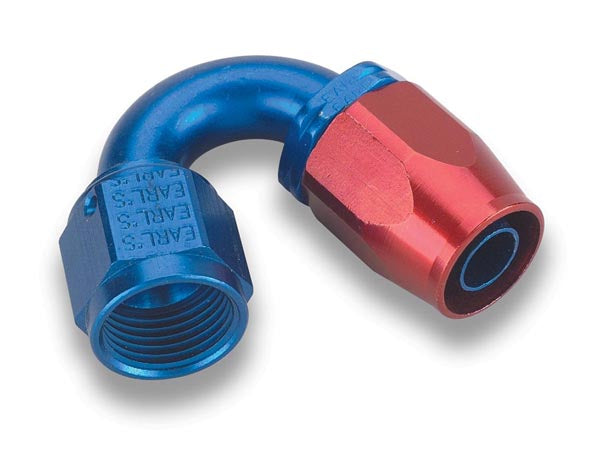 Earls 150 Degree Auto-Fit Hose End AN -12 - Red/Blue