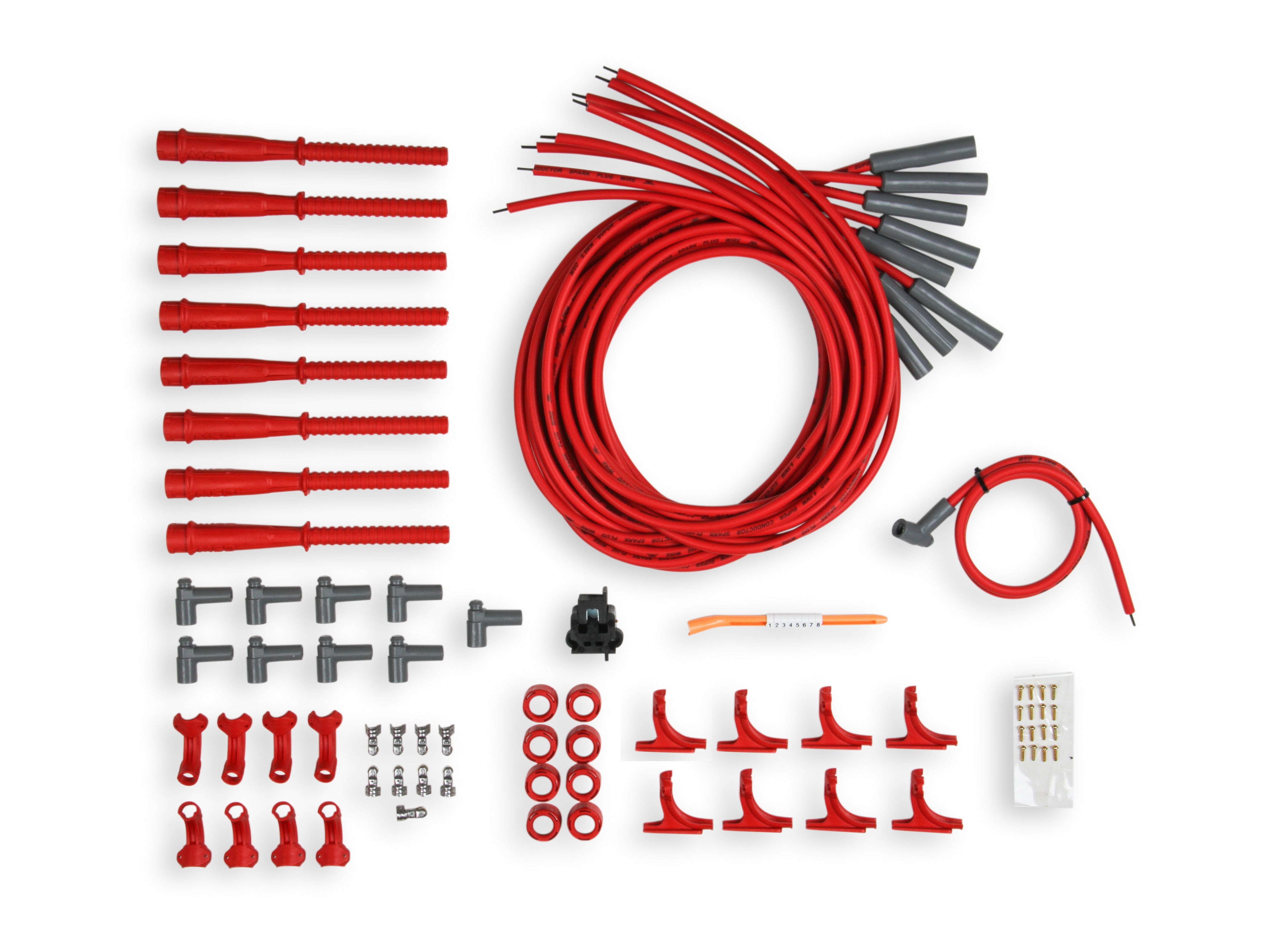 MSD 31529 8.5MM Spark Plug Wire Set - Red MSD 31529
