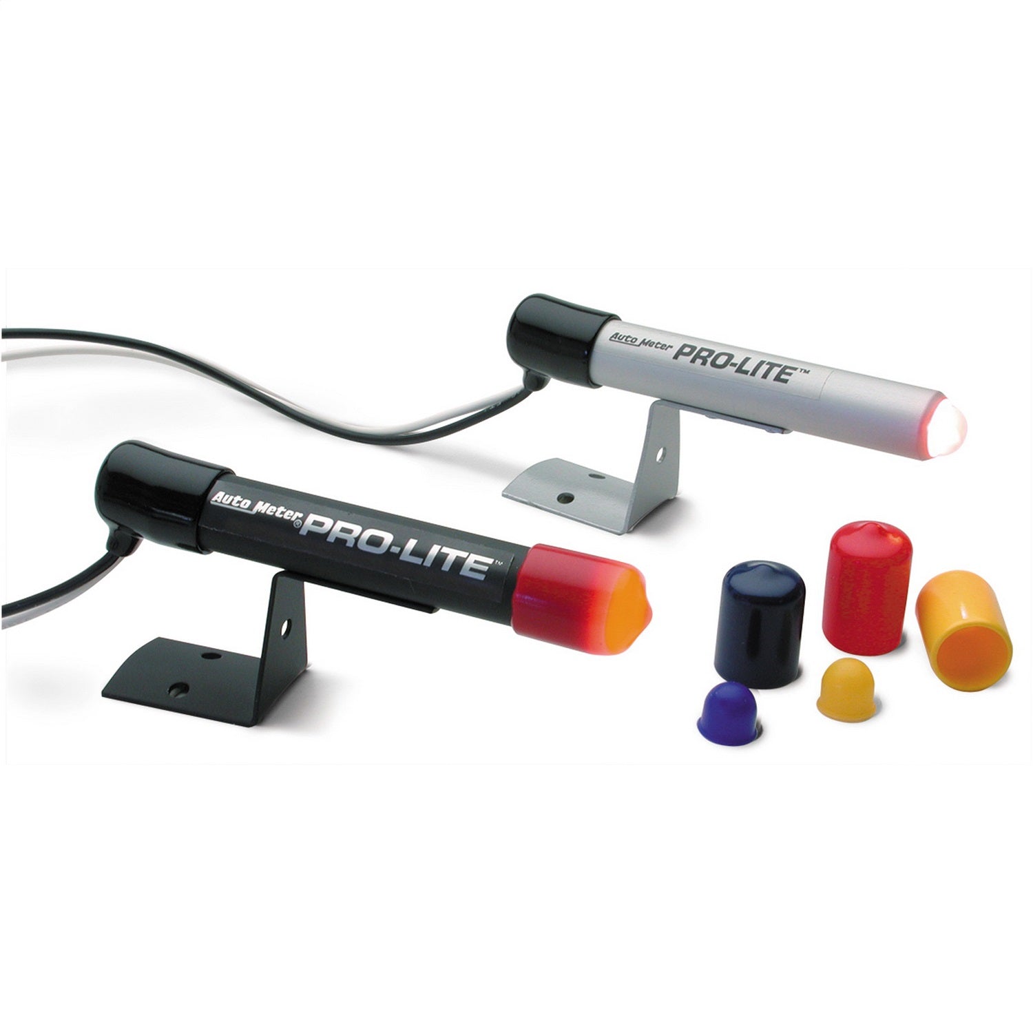 AutoMeter 3238 WARNING LIGHT; SILVER MINI PRO-LITE; INCL RED; YELLOW; BLUE BULB BOOTS/NIGHT COV AutoMeter 3238