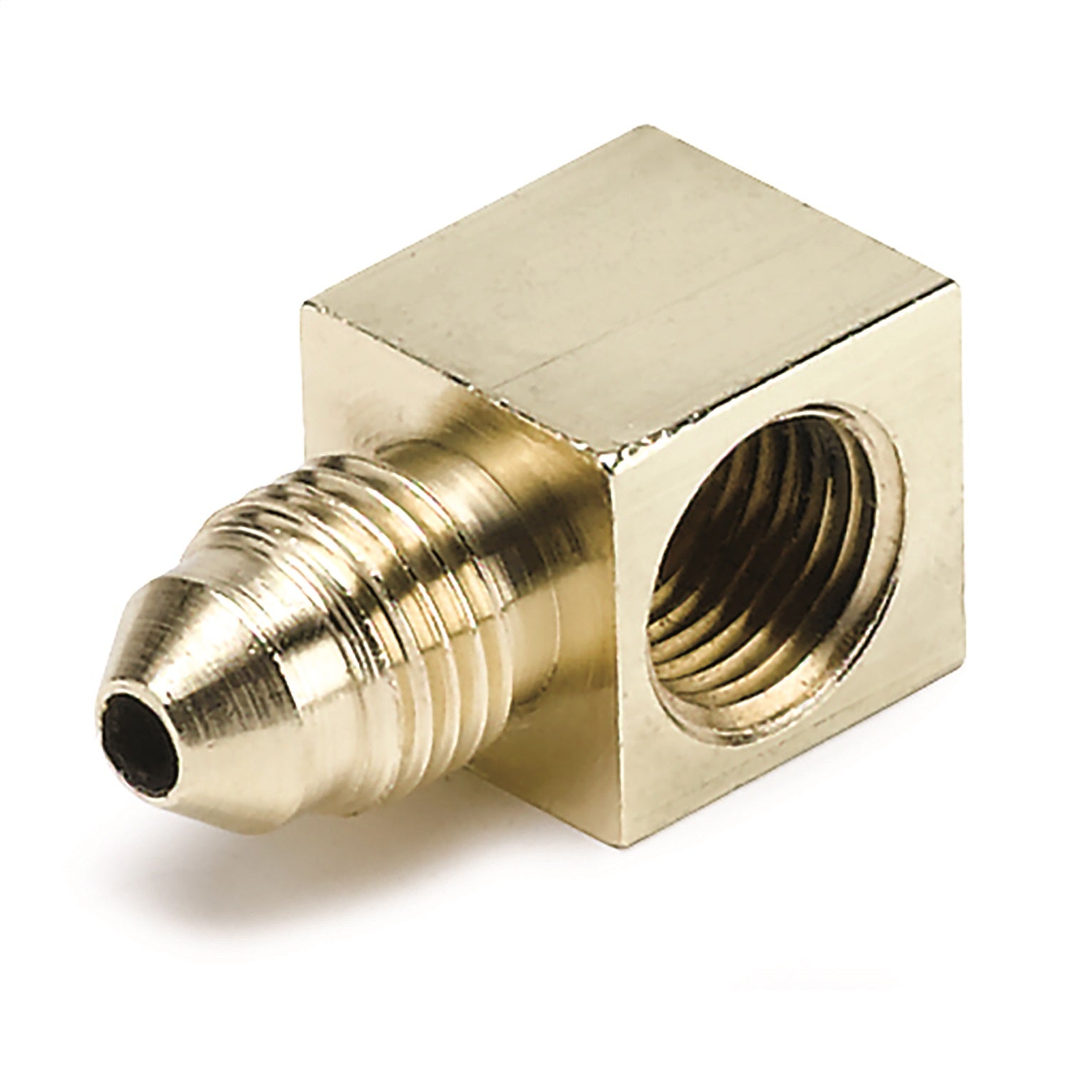 AutoMeter 3270 FITTING; ADAPTER; 90 deg.; 1/8in. NPTF FEMALE TO-3AN MALE; BRASS AutoMeter 3270