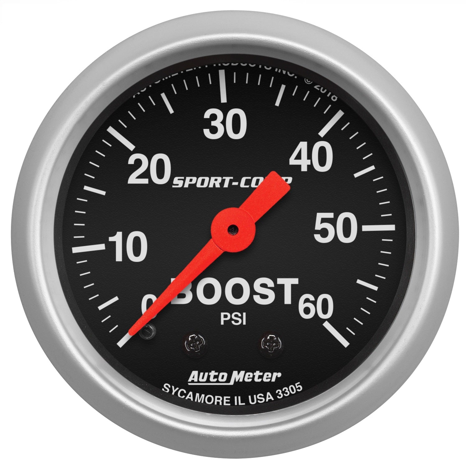 AutoMeter 3305 GAUGE; BOOST; 2 1/16in.; 60PSI; MECHANICAL; SPORT-COMP AutoMeter 3305