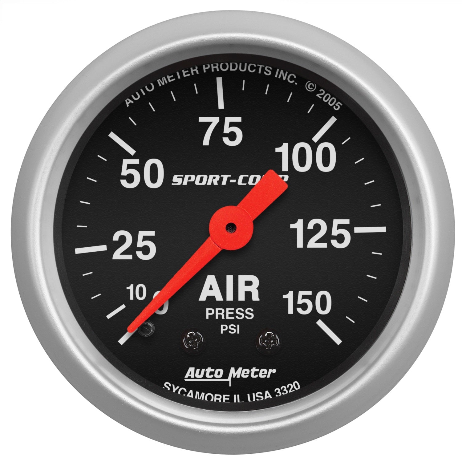 AutoMeter 3320 GAUGE; AIR PRESS; 2 1/16in.; 150PSI; MECHANICAL; SPORT-COMP AutoMeter 3320