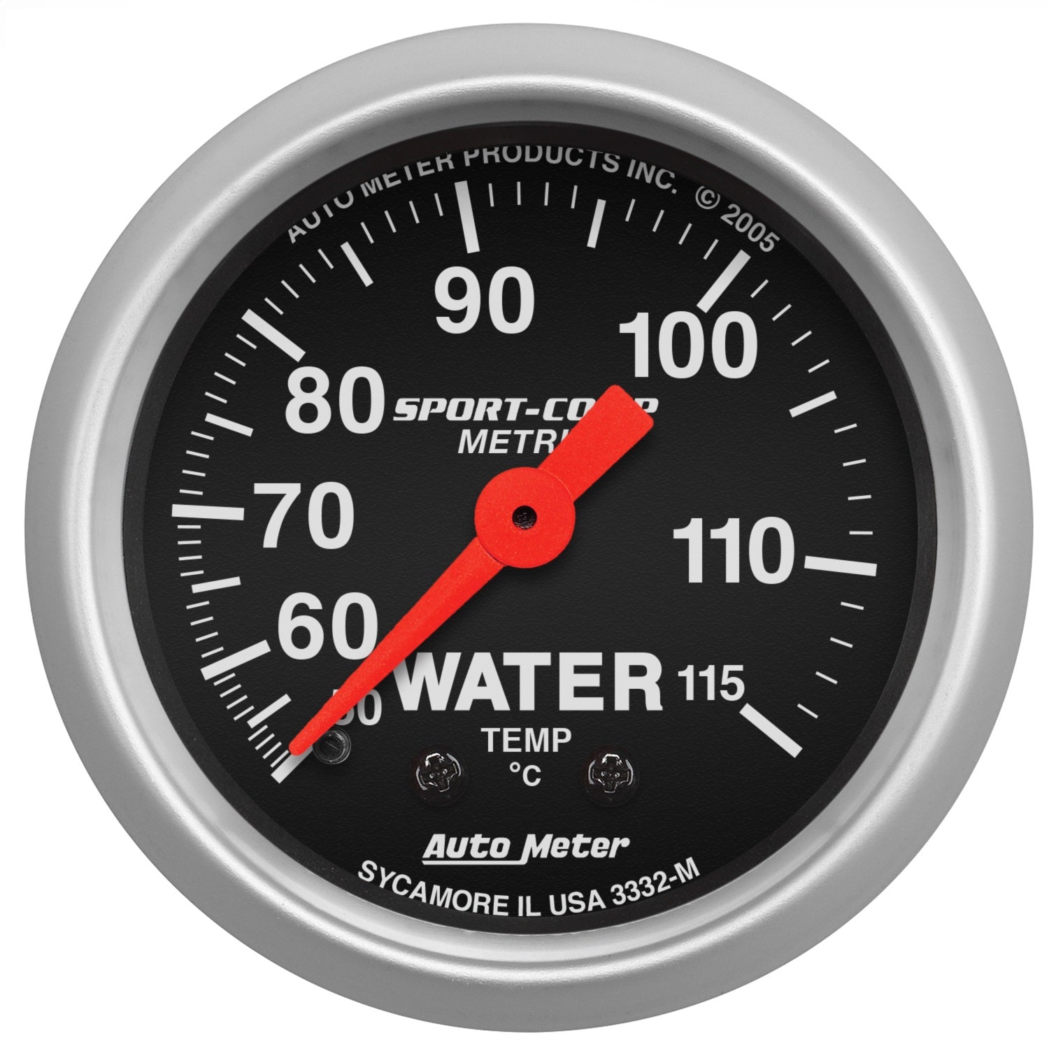 AutoMeter 3332-M GAUGE; WATER TEMP; 2 1/16in.; 50-115deg.C; MECHANICAL; SPORT-COMP AutoMeter 3332-M