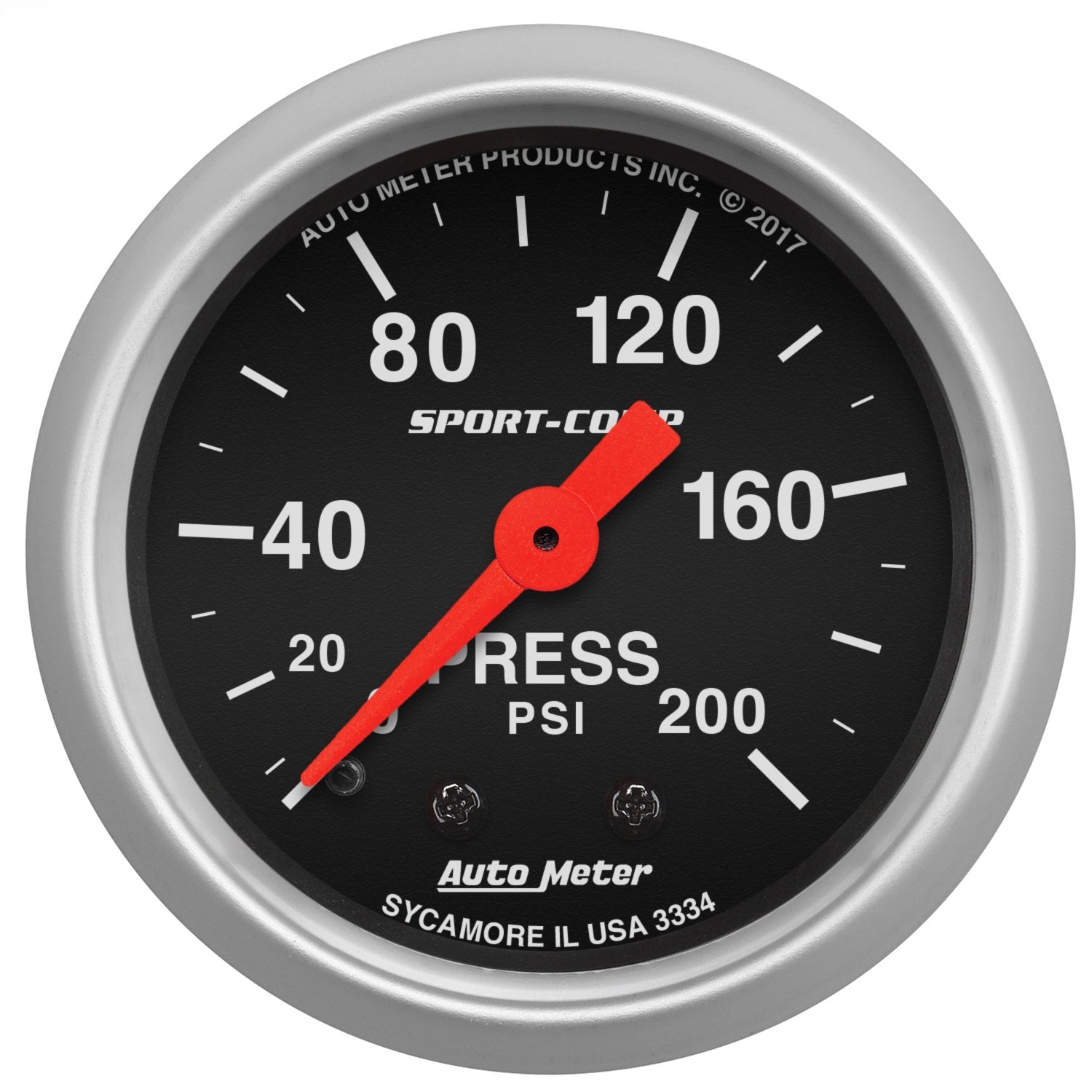 AutoMeter 3334 GAUGE; PRESSURE; 2 1/16in.; 200PSI; MECHANICAL; SPORT-COMP AutoMeter 3334