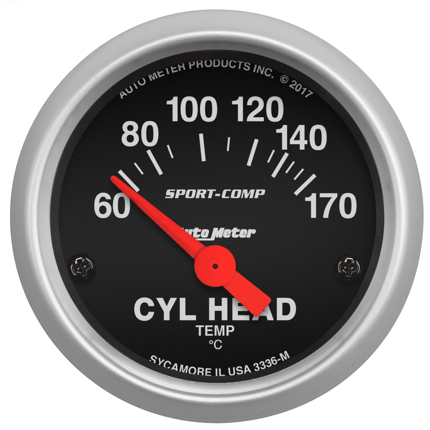 AutoMeter 3336-M GAUGE; CYLINDER HEAD TEMP; 2 1/16in.; 60-170deg.C; ELECTRIC; SPORT-COMP AutoMeter 3336-M