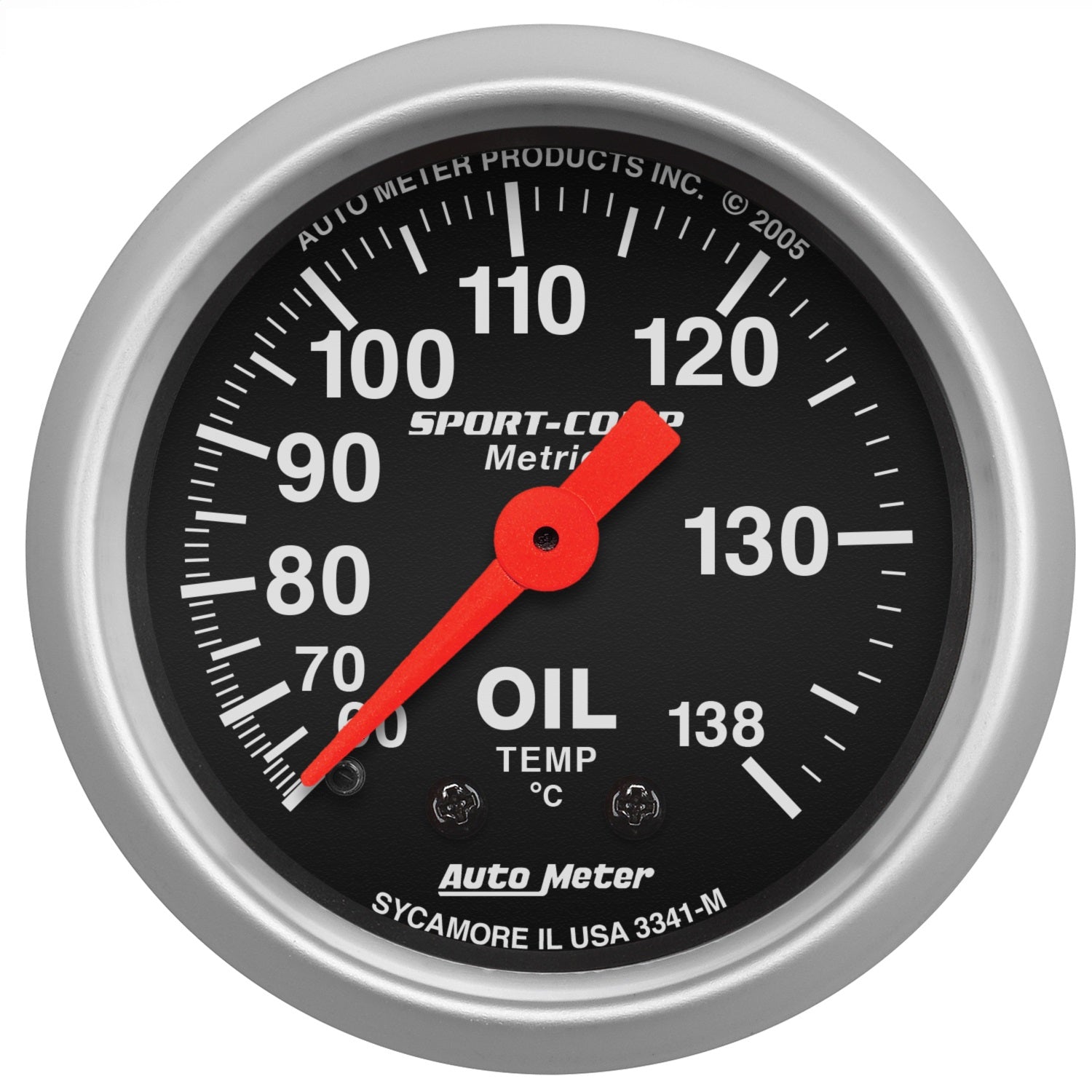 AutoMeter 3341-M GAUGE; OIL TEMP; 2 1/16in.; 60-140deg.C; MECHANICAL; SPORT-COMP AutoMeter 3341-M