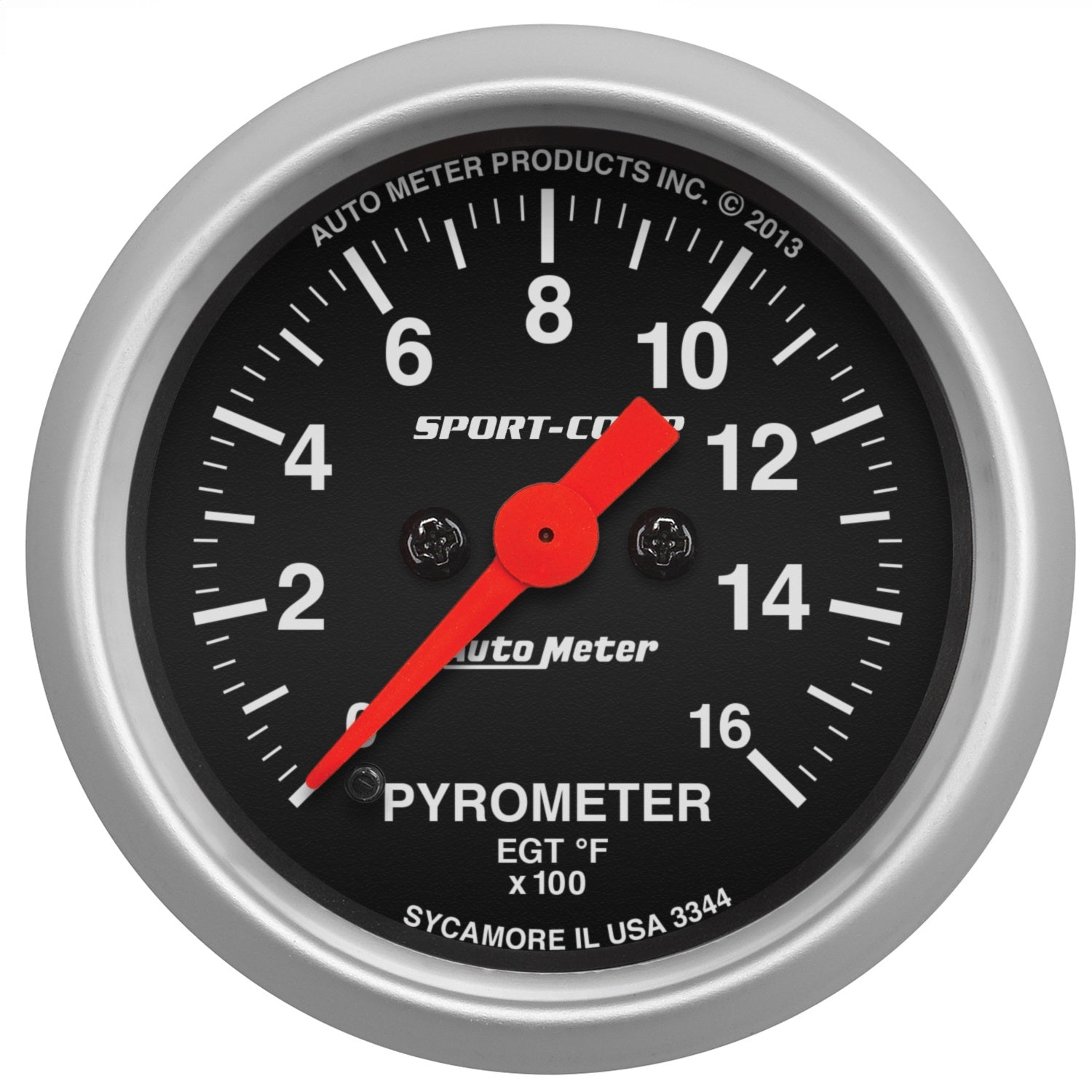 AutoMeter 3344 GAUGE; PYROMETER (EGT); 2 1/16in.; 1600deg.F; DIGITAL STEPPER MOTOR; SPORT-COMP AutoMeter 3344