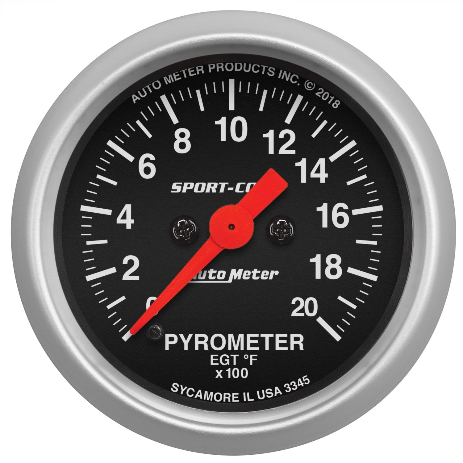 AutoMeter 3345 GAUGE; PYROMETER (EGT); 2 1/16in.; 2000deg.F; DIGITAL STEPPER MOTOR; SPORT-COMP AutoMeter 3345