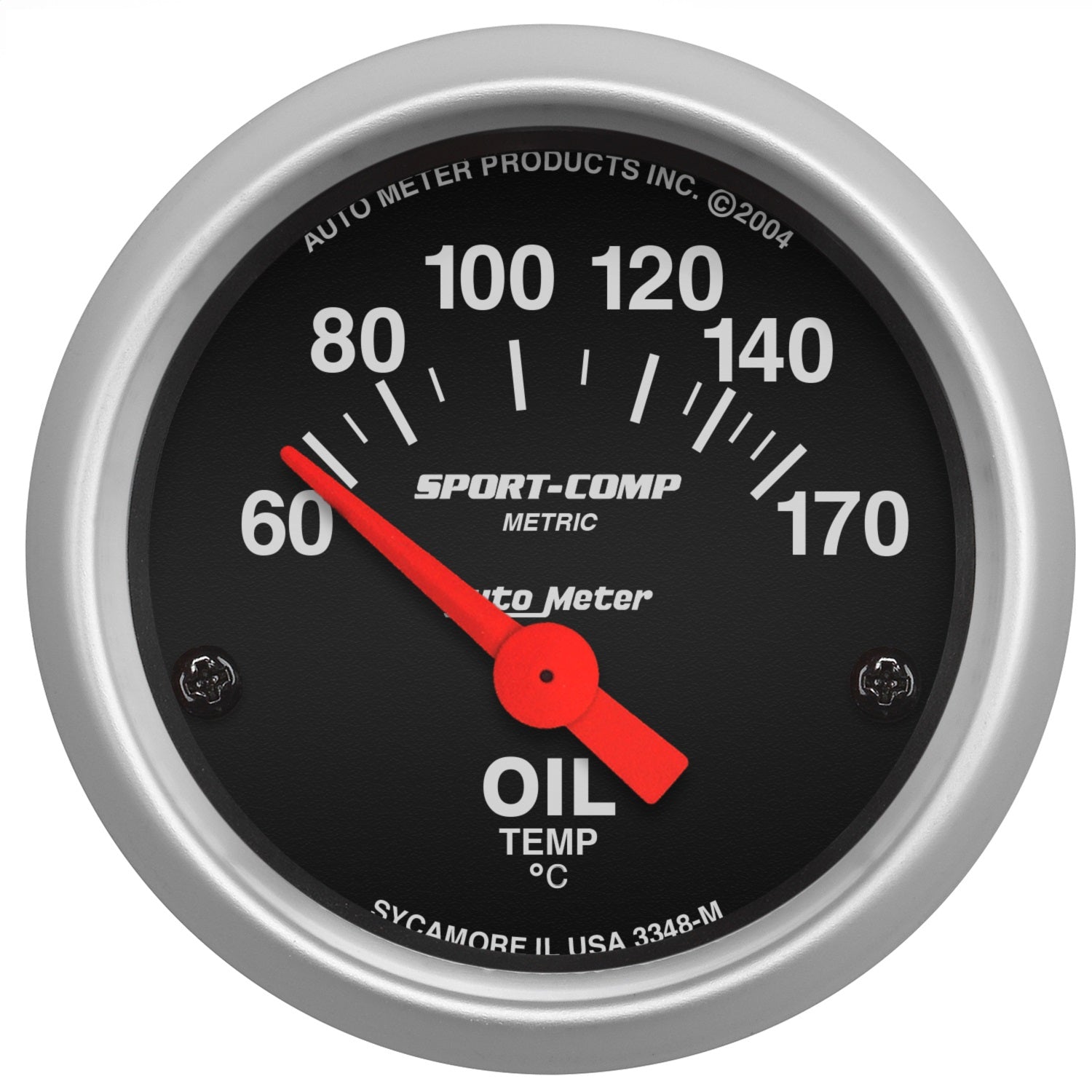 AutoMeter 3348-M GAUGE; OIL TEMP; 2 1/16in.; 60-170deg.F; ELECTRIC; SPORT-COMP AutoMeter 3348-M