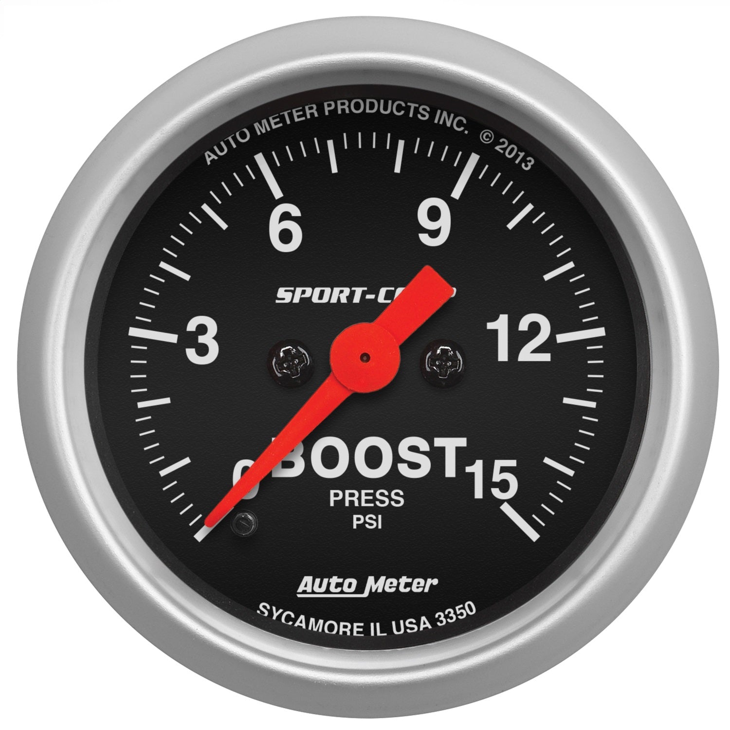 AutoMeter 3350 GAUGE; BOOST; 2 1/16in.; 15PSI; DIGITAL STEPPER MOTOR; SPORT-COMP AutoMeter 3350