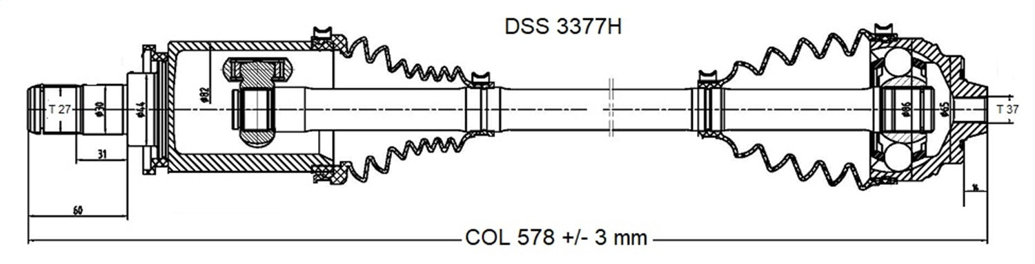 DSS 3377H High Quality CV Axle Shaft; OE Style; DSS 3377H