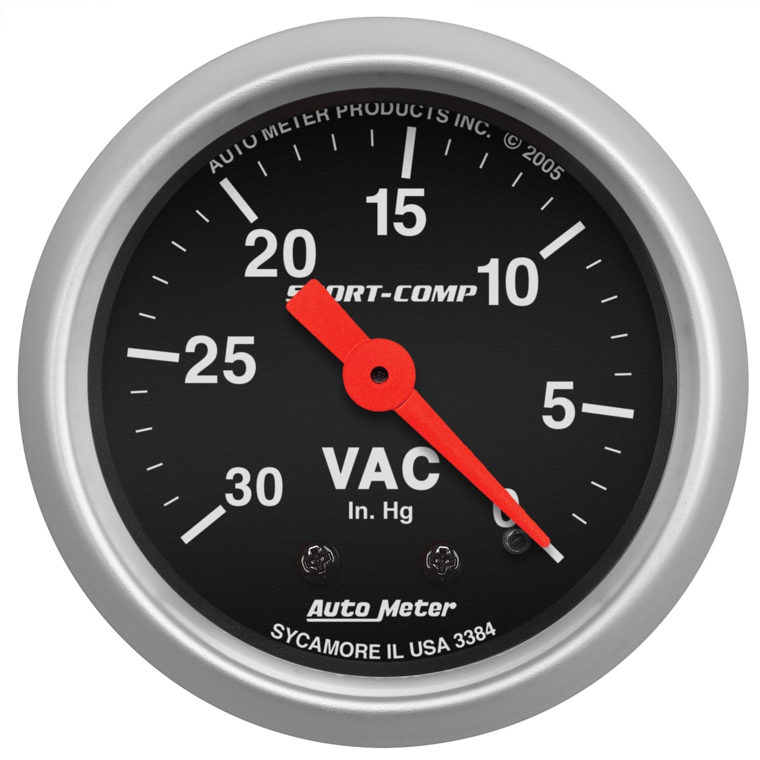 AutoMeter 3384 GAUGE; VACUUM; 2 1/16in.; 30INHG; MECHANICAL; SPORT-COMP AutoMeter 3384