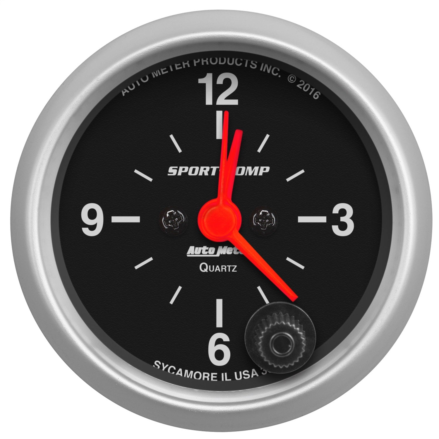 AutoMeter 3385 GAUGE; CLOCK; 2 1/16in.; 12HR; ANALOG; SPORT-COMP AutoMeter 3385