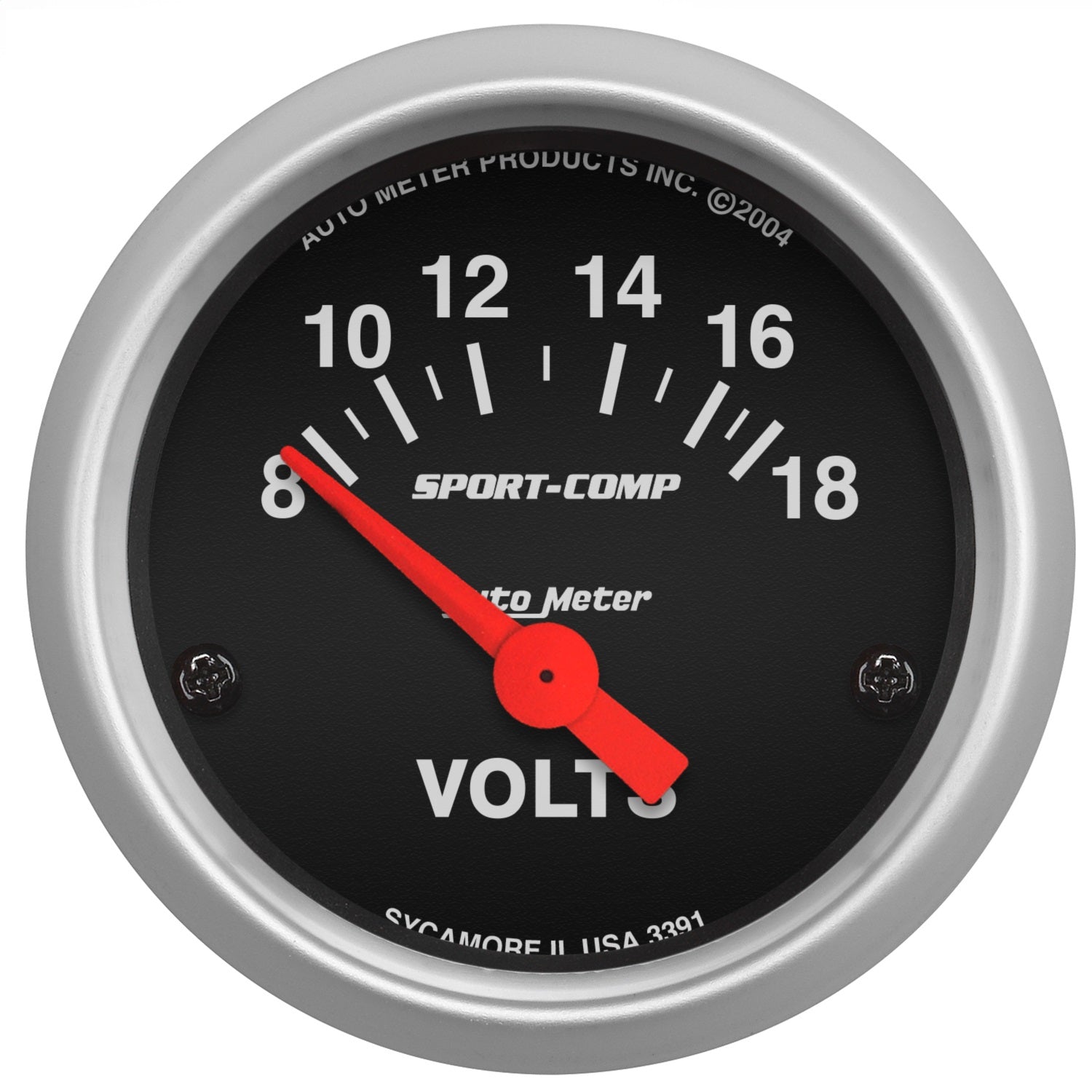 AutoMeter 3391 GAUGE; VOLTMETER; 2 1/16in.; 18V; ELEC; SPORT-COMP AutoMeter 3391