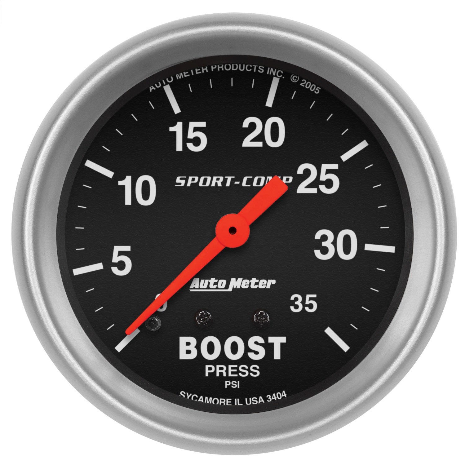 AutoMeter 3404 GAUGE; BOOST; 2 5/8in.; 35PSI; MECHANICAL; SPORT-COMP AutoMeter 3404