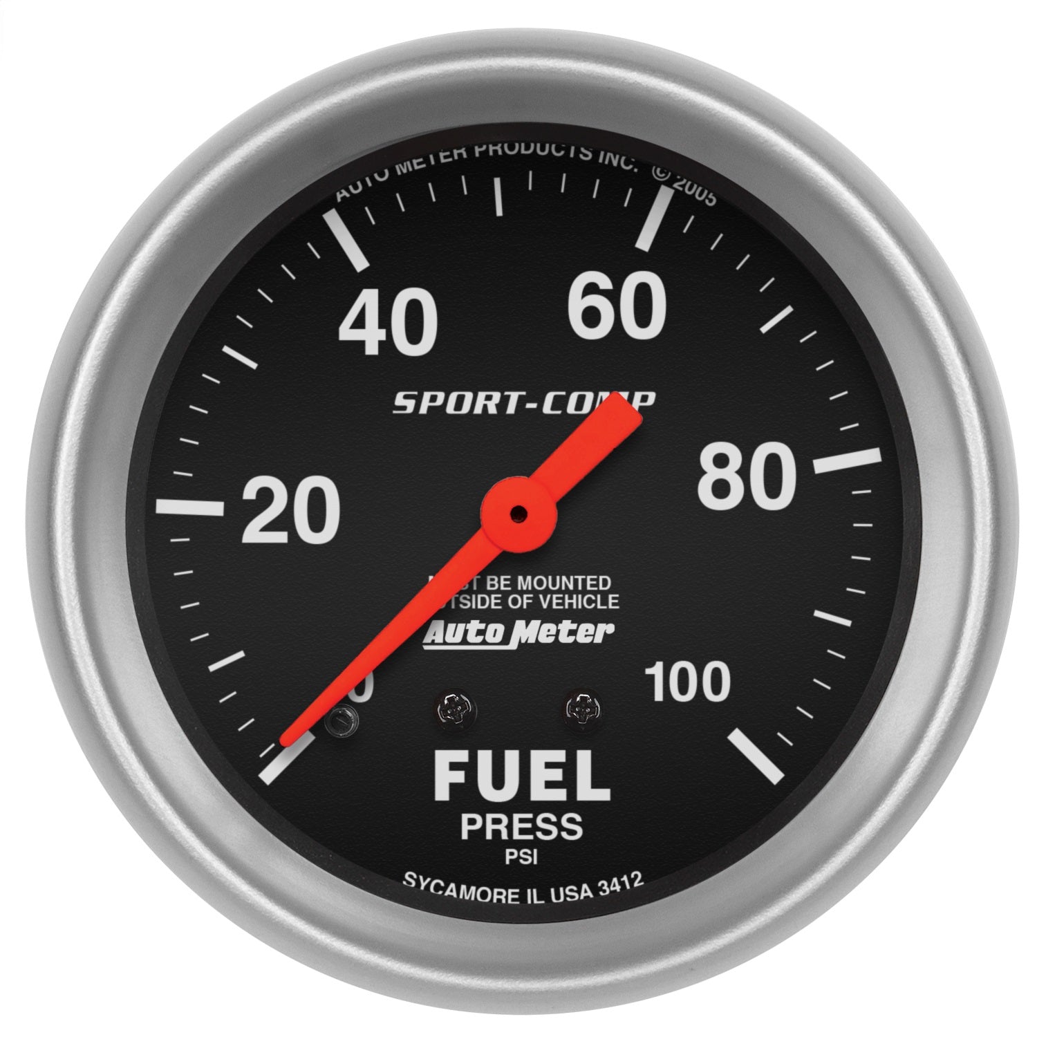 AutoMeter 3412 GAUGE; FUEL PRESSURE; 2 5/8in.; 100PSI; MECHANICAL; SPORT-COMP AutoMeter 3412