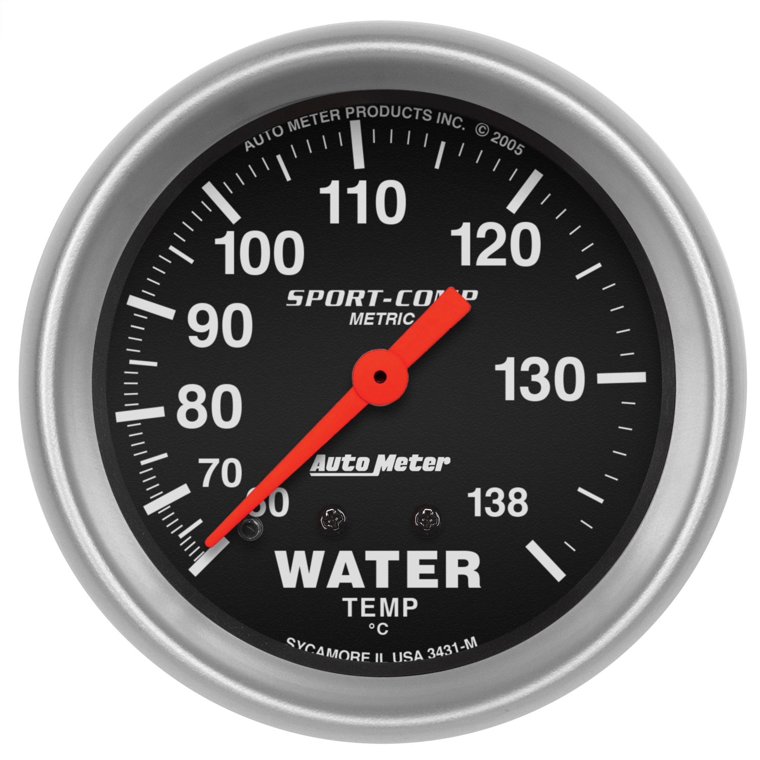 AutoMeter 3431-M GAUGE; WATER TEMP; 2 5/8in.; 60-140deg.C; MECHANICAL; SPORT-COMP AutoMeter 3431-M