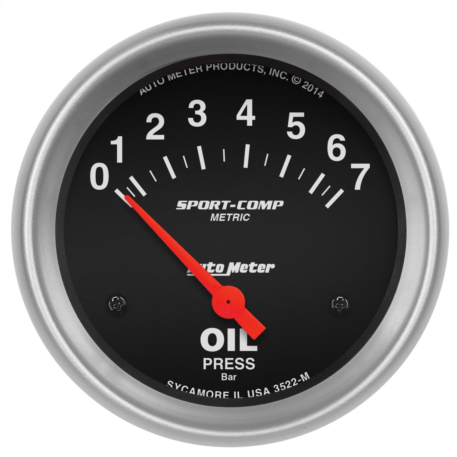 AutoMeter 3522-M GAUGE; OIL PRESSURE; 2 5/8in.; 7 BAR; ELECTRIC; SPORT-COMP AutoMeter 3522-M
