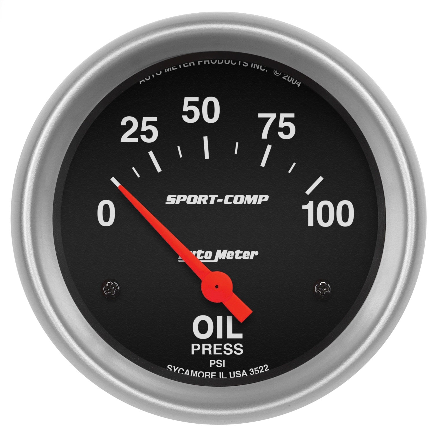 AutoMeter 3522 GAUGE; OIL PRESSURE; 2 5/8in.; 100PSI; ELECTRIC; SPORT-COMP AutoMeter 3522